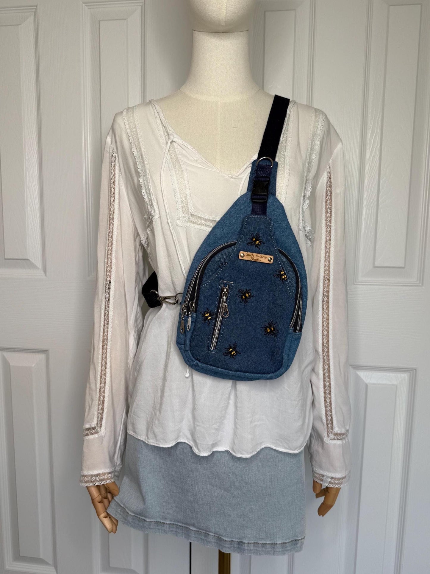 Denim Busy Bee Mini Sting Bag