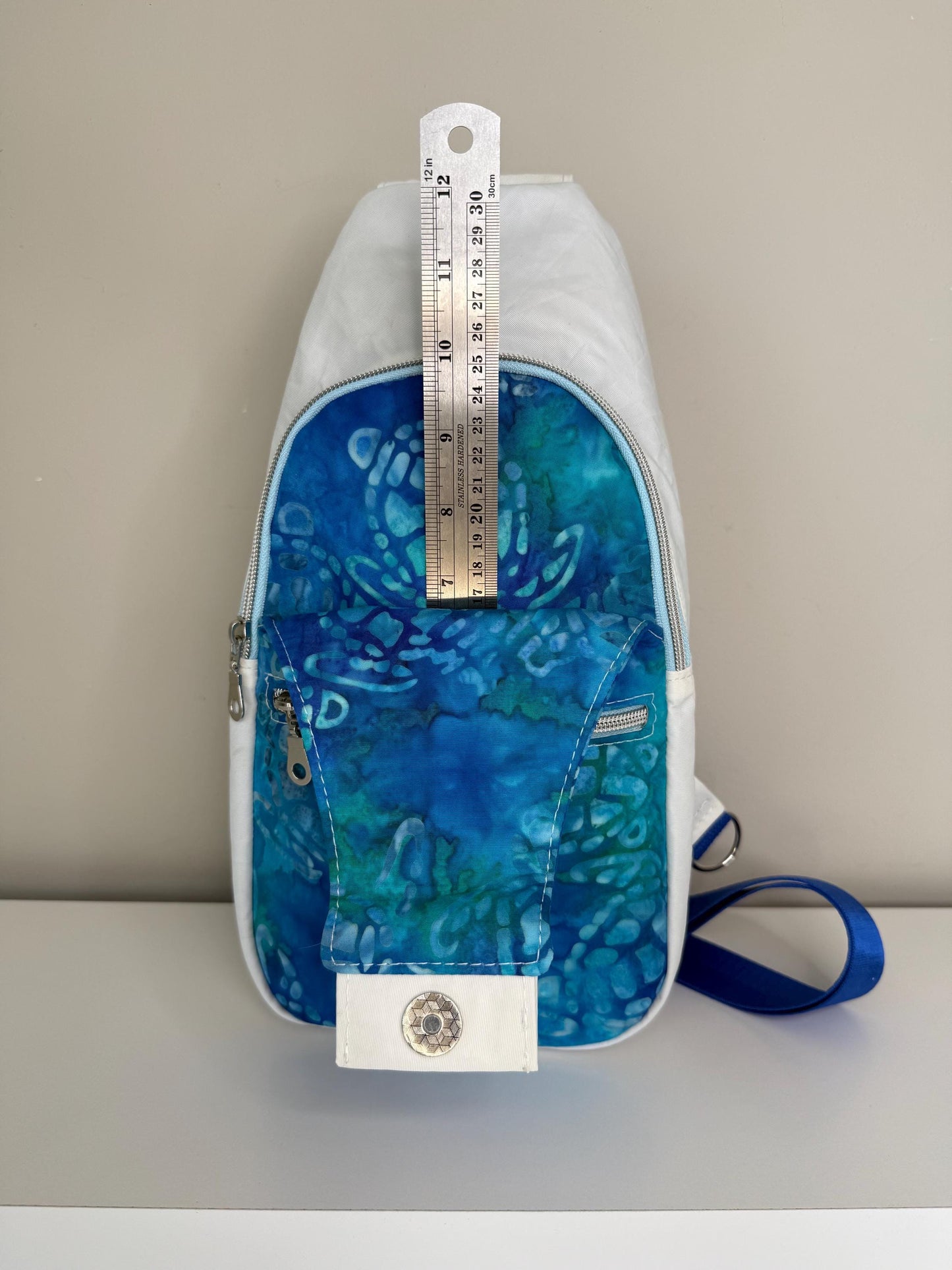 Upcycled Sailcloth and Batik Turtle Sling Bag