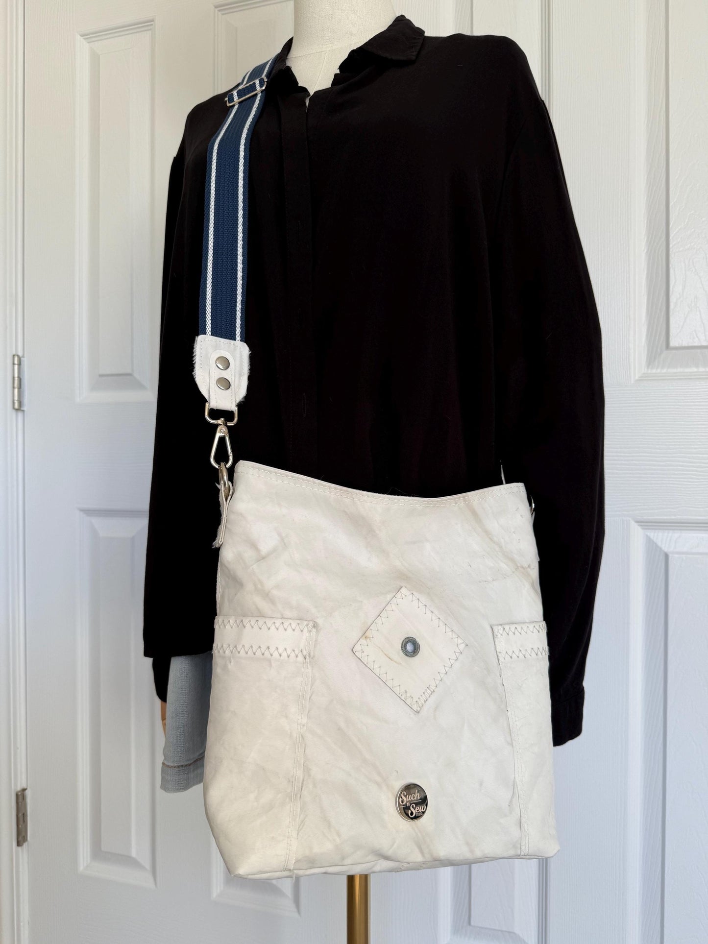 Upcycled Sailcloth Crossbody Bag Purse (CB3)