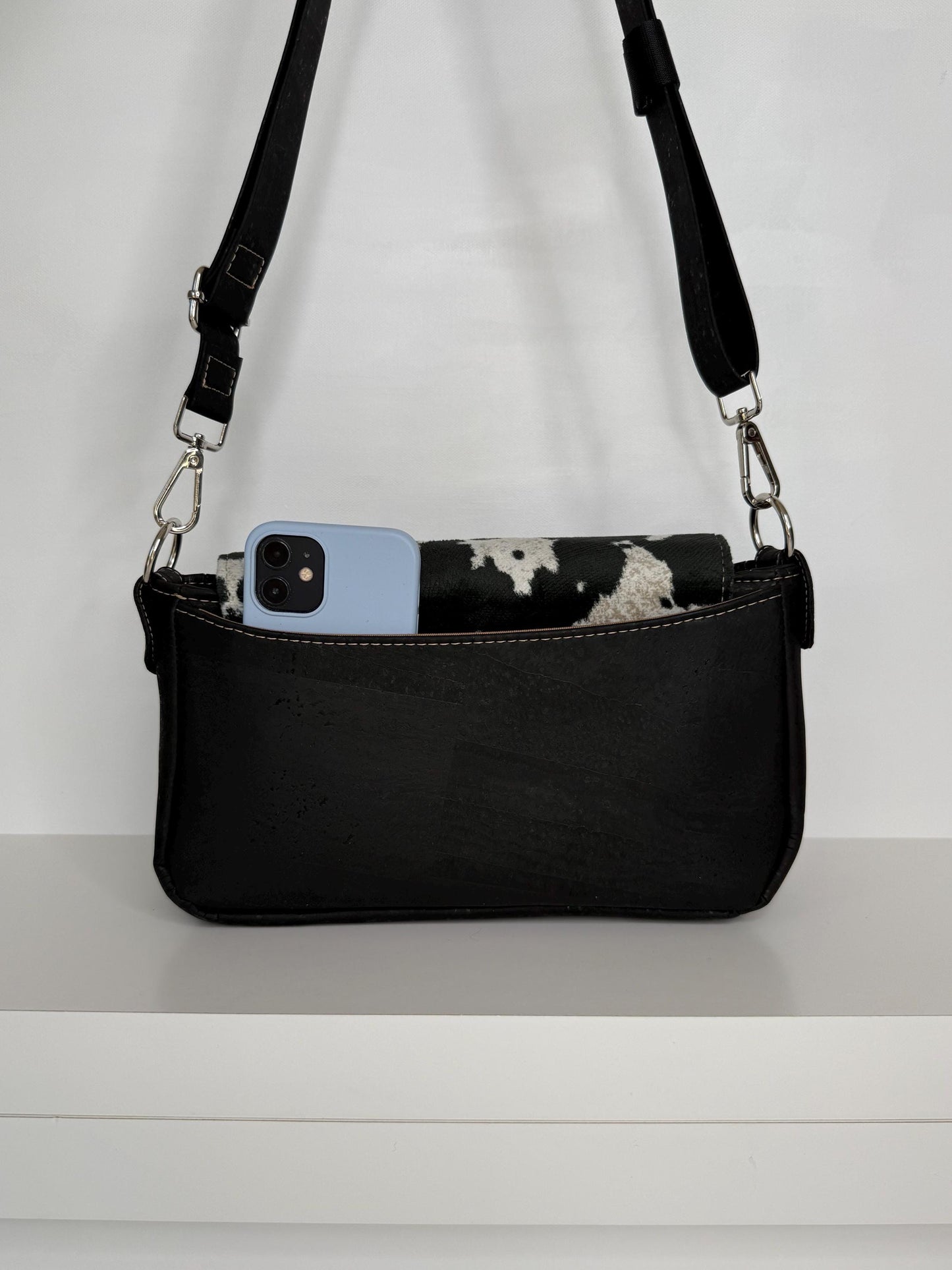 Faux Cowhide and Cork Saddlebag (CAP3)