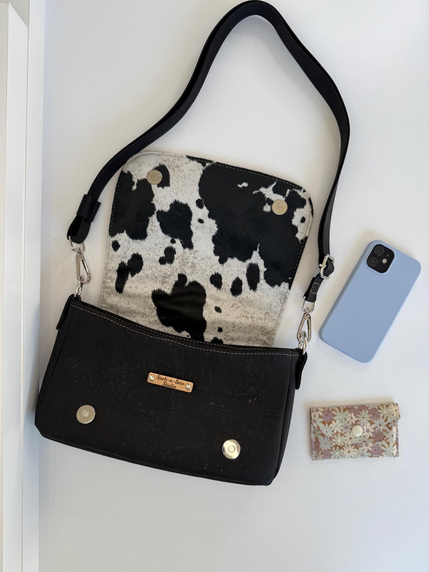 Faux Cowhide and Cork Saddlebag (CAP3)