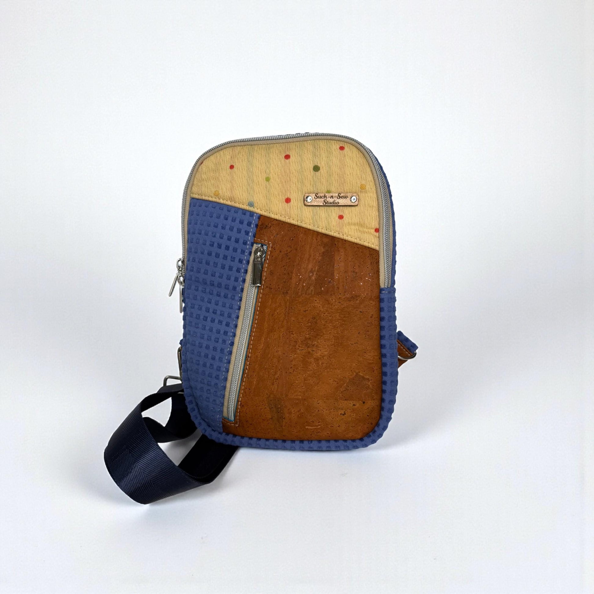 Cork and Upholstery Fabric Sling Bag (TS1)