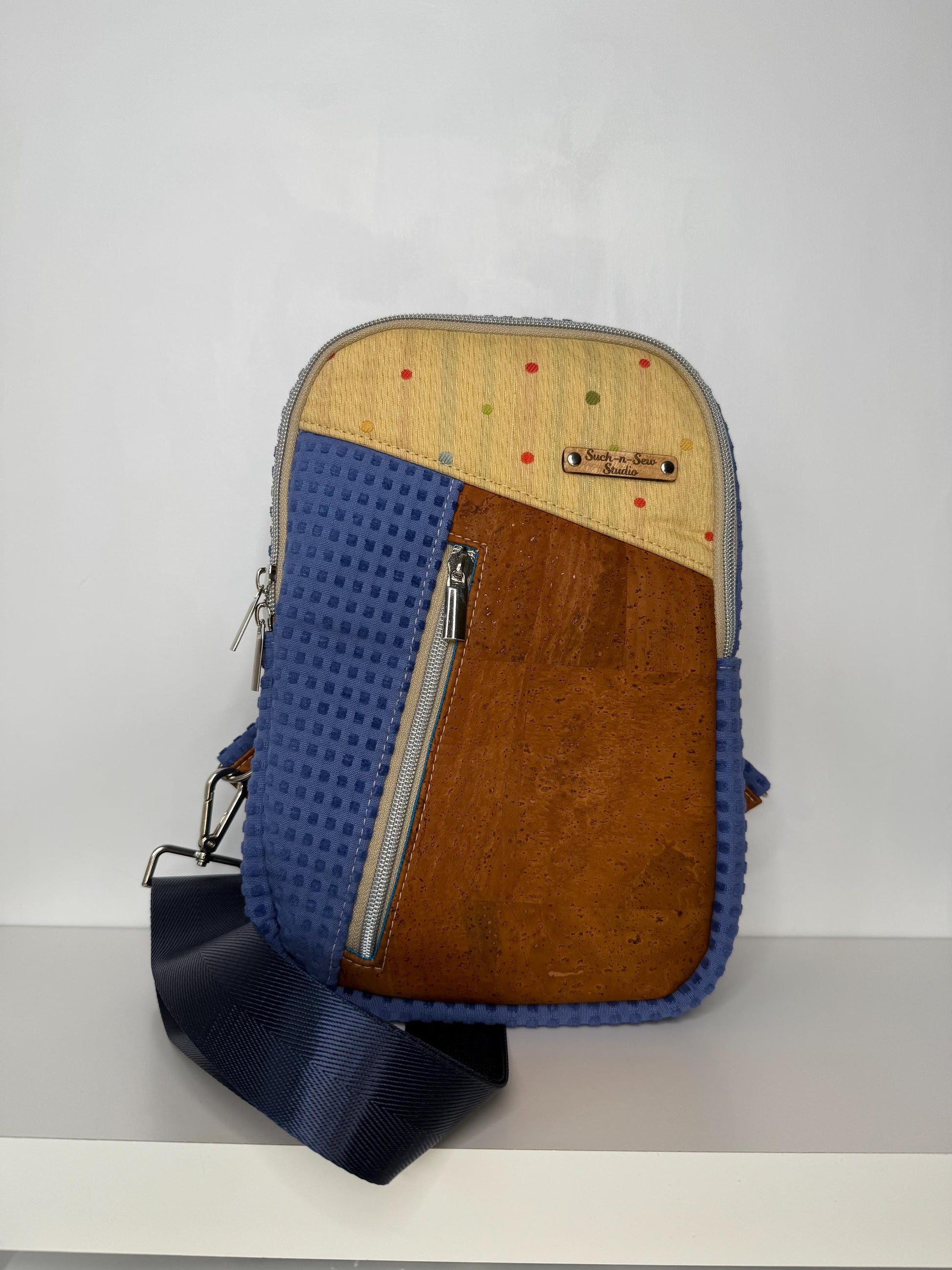 Cork and Upholstery Fabric Sling Bag (TS1)