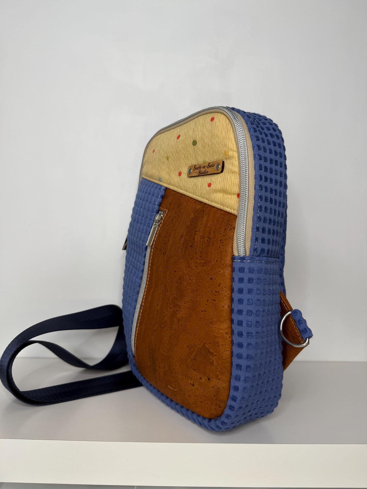 Cork and Upholstery Fabric Sling Bag (TS1)