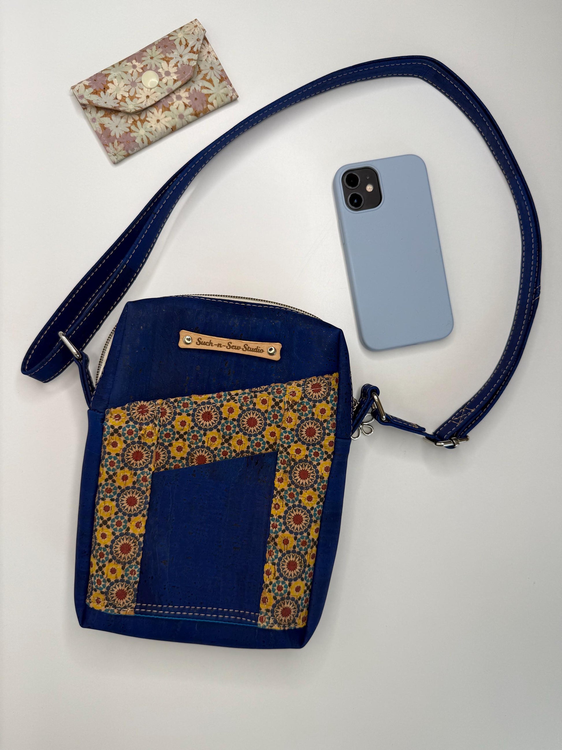 Cork Crossbody Bag Pixie Style with Multiple Compartments (PB7)