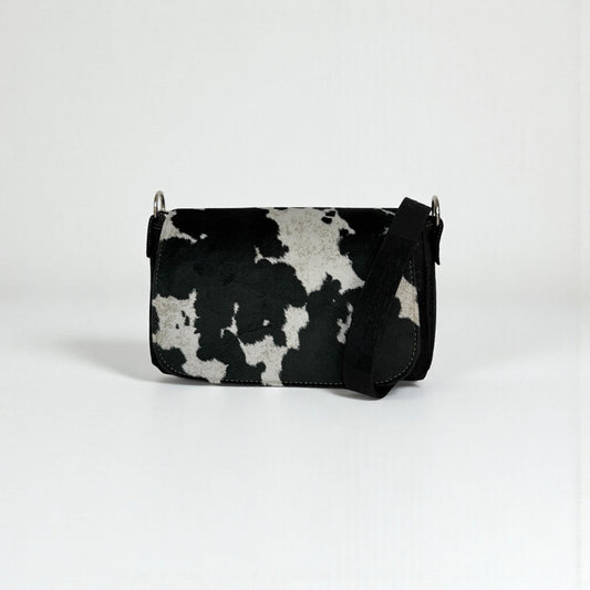 Faux Cowhide and Cork Saddlebag