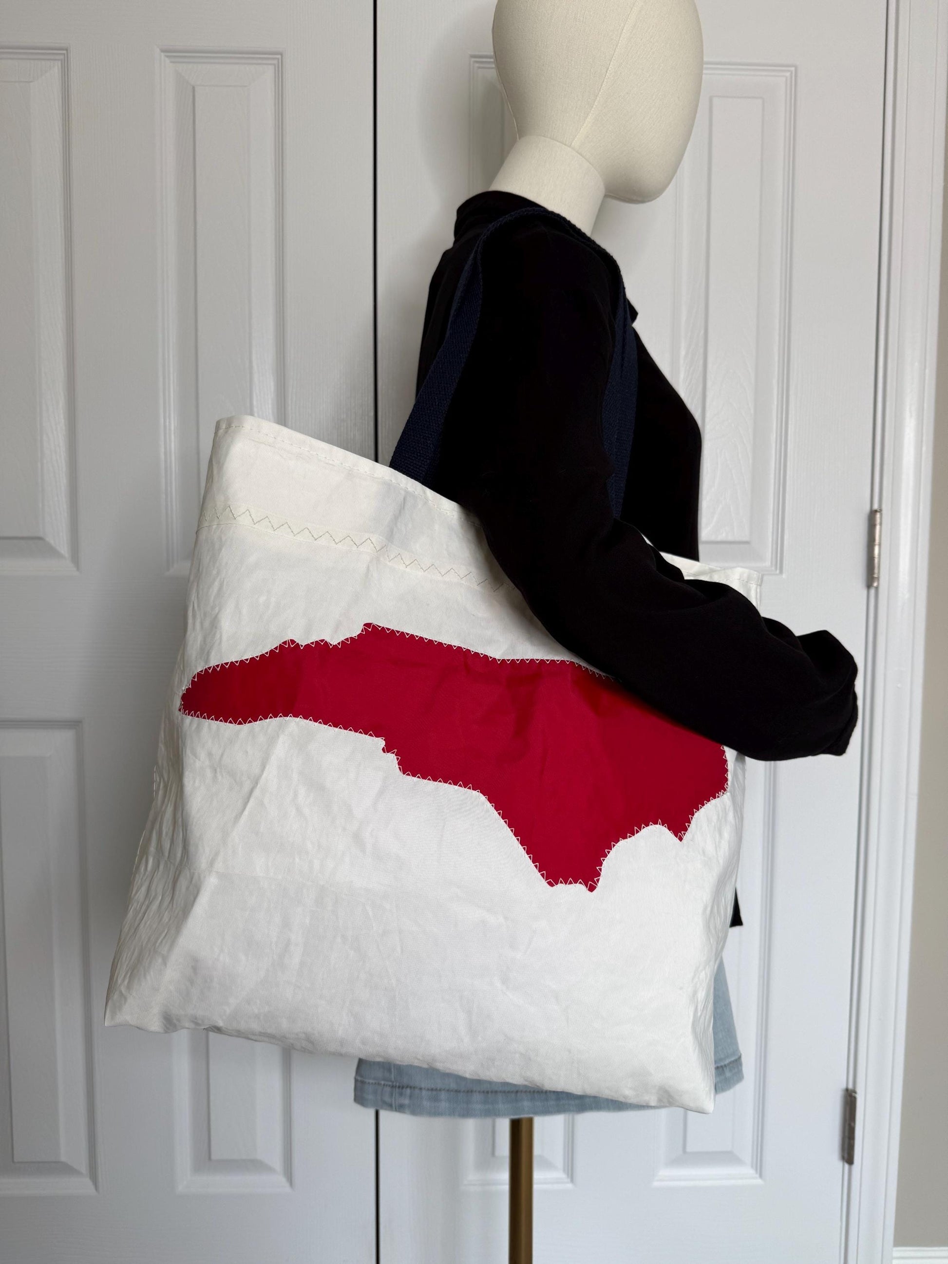 Upcycled Sail Tote with North Carolina (FS2)