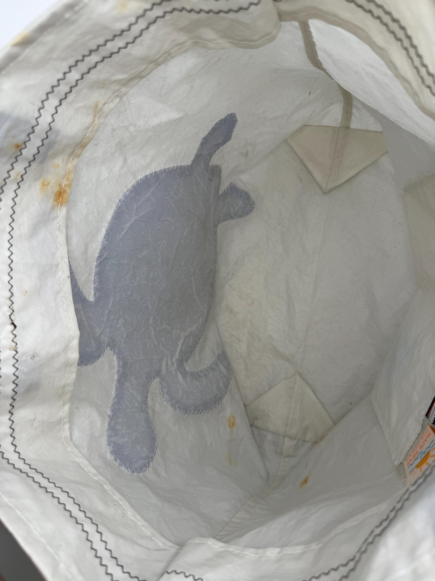 Upcycled Sail Tote with Sea Turtle (FS1)