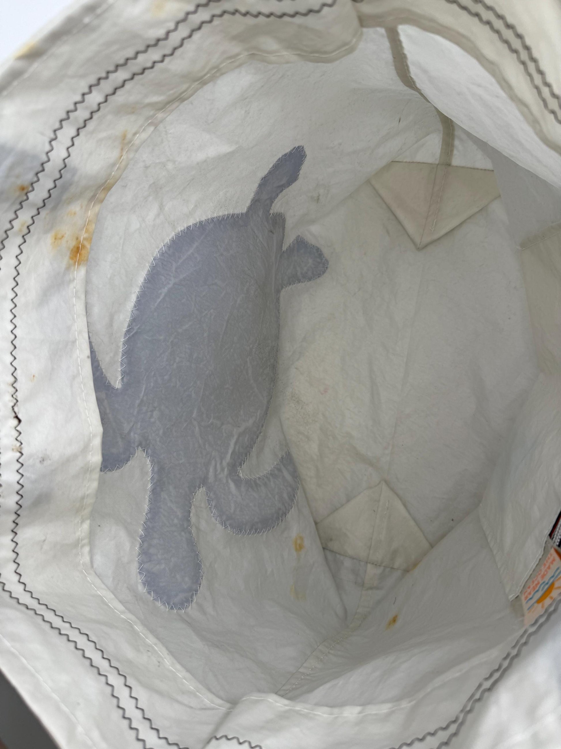 Upcycled Sail Tote with Sea Turtle (FS1)