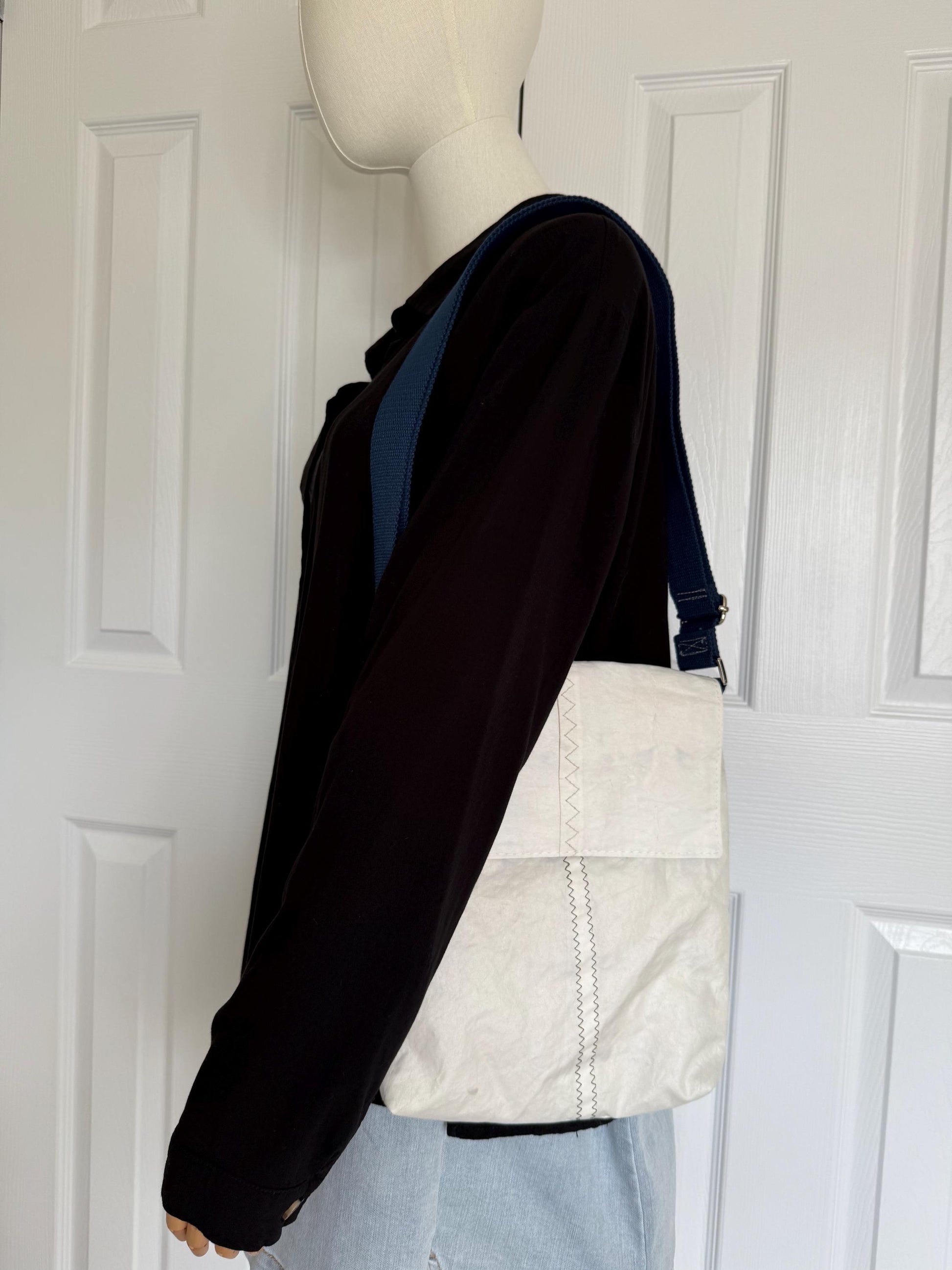 Upcycled Sail Messenger Bag With Anti-Theft Wallet (E1)