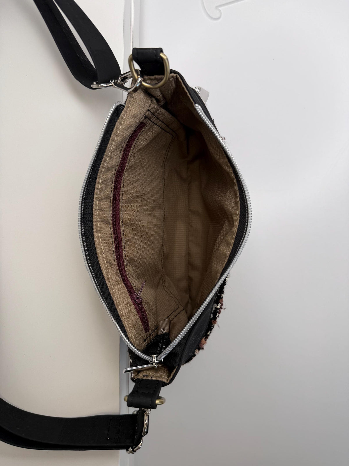 Cork and Upcycled Skirt Starburn Crossbody