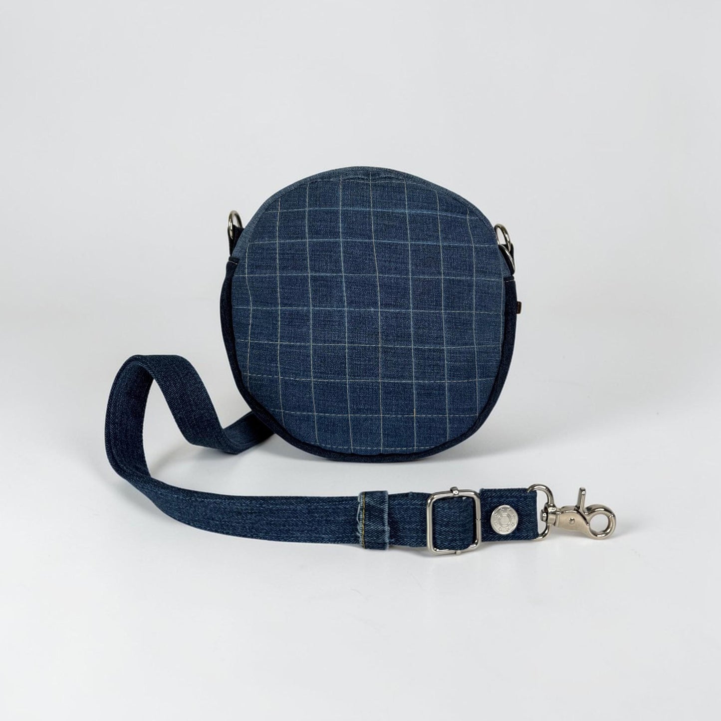 Upcycled Jean Quilted Circle Crossbody Bag (QRB)