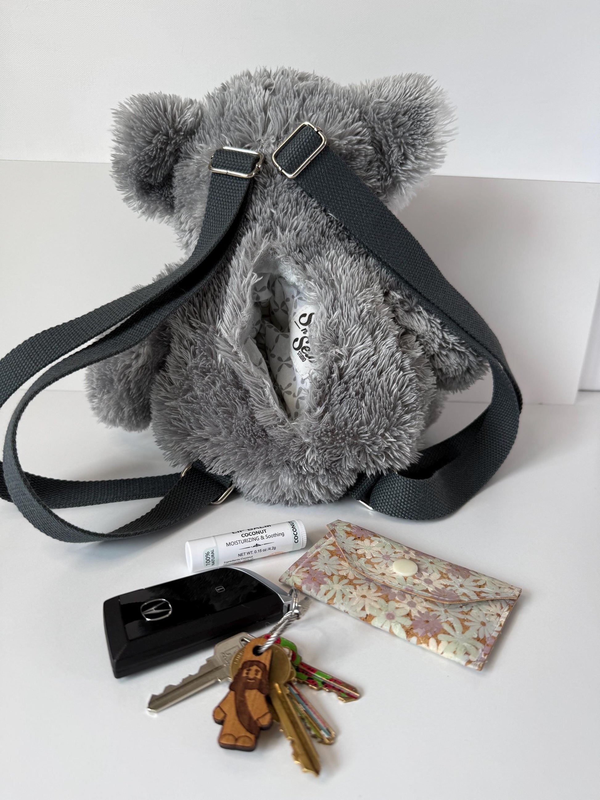 Upcycled Koala Bear Stuffed Animal Backpack (SABB2)
