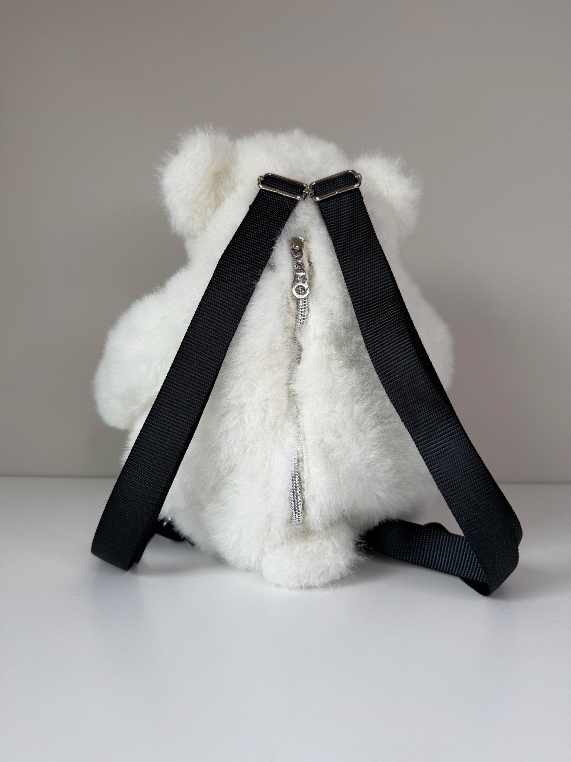 Upcycled Polar Bear Stuffed Animal Backpack (SABB1)