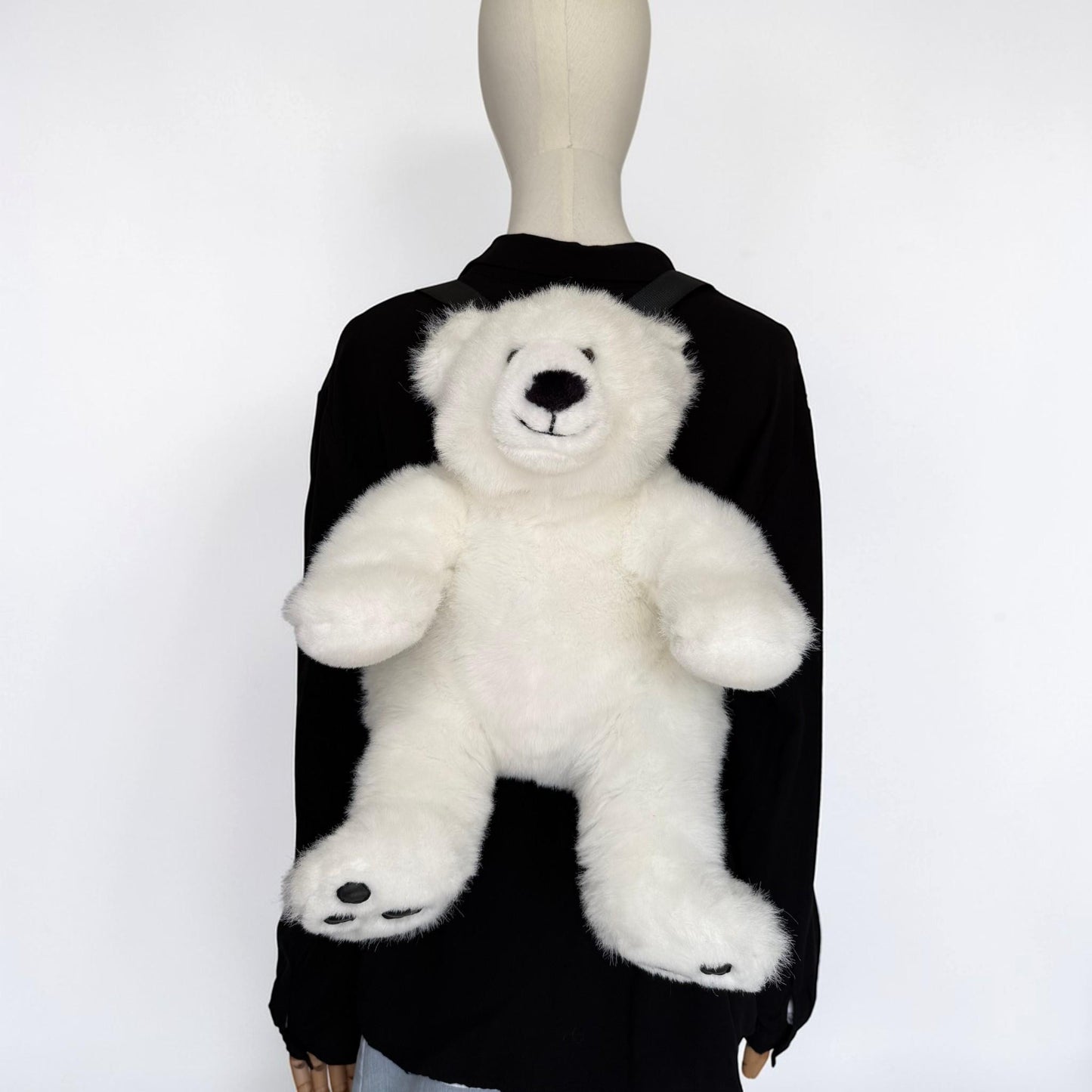 Upcycled Polar Bear Stuffed Animal Backpack (SABB1)