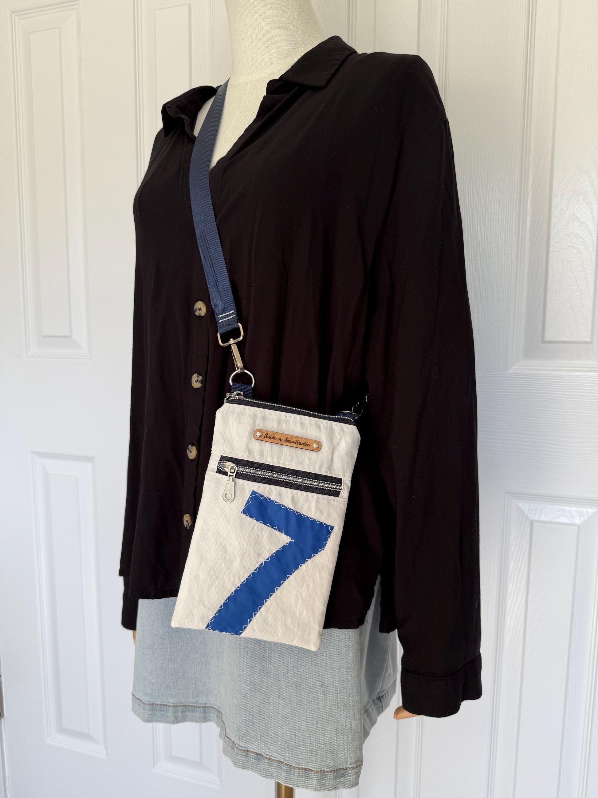 Upcycled Sailcloth Crossbody Bag | Cell Mate Style (CM2)