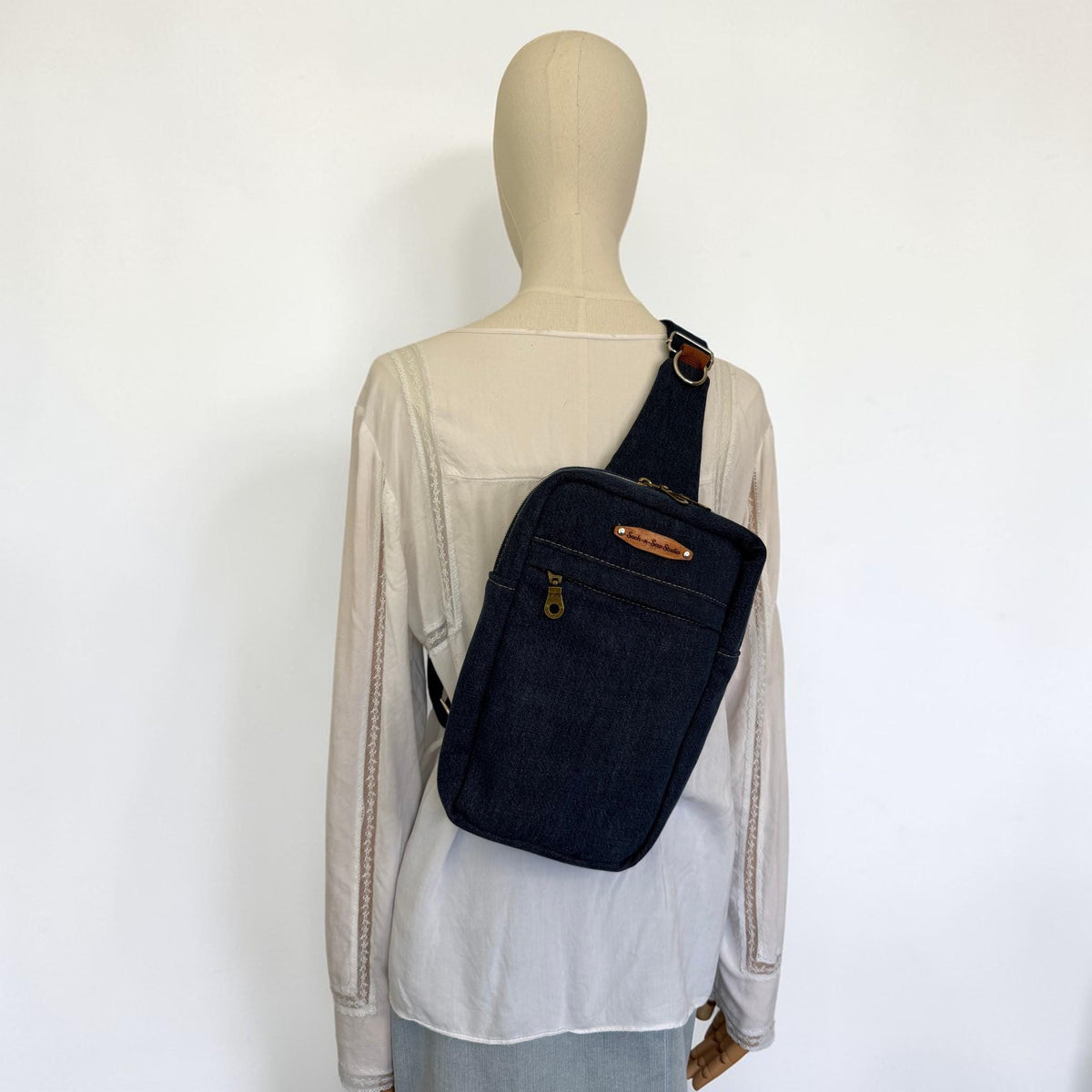 Upcycled Denim Sandhill Sling Bag