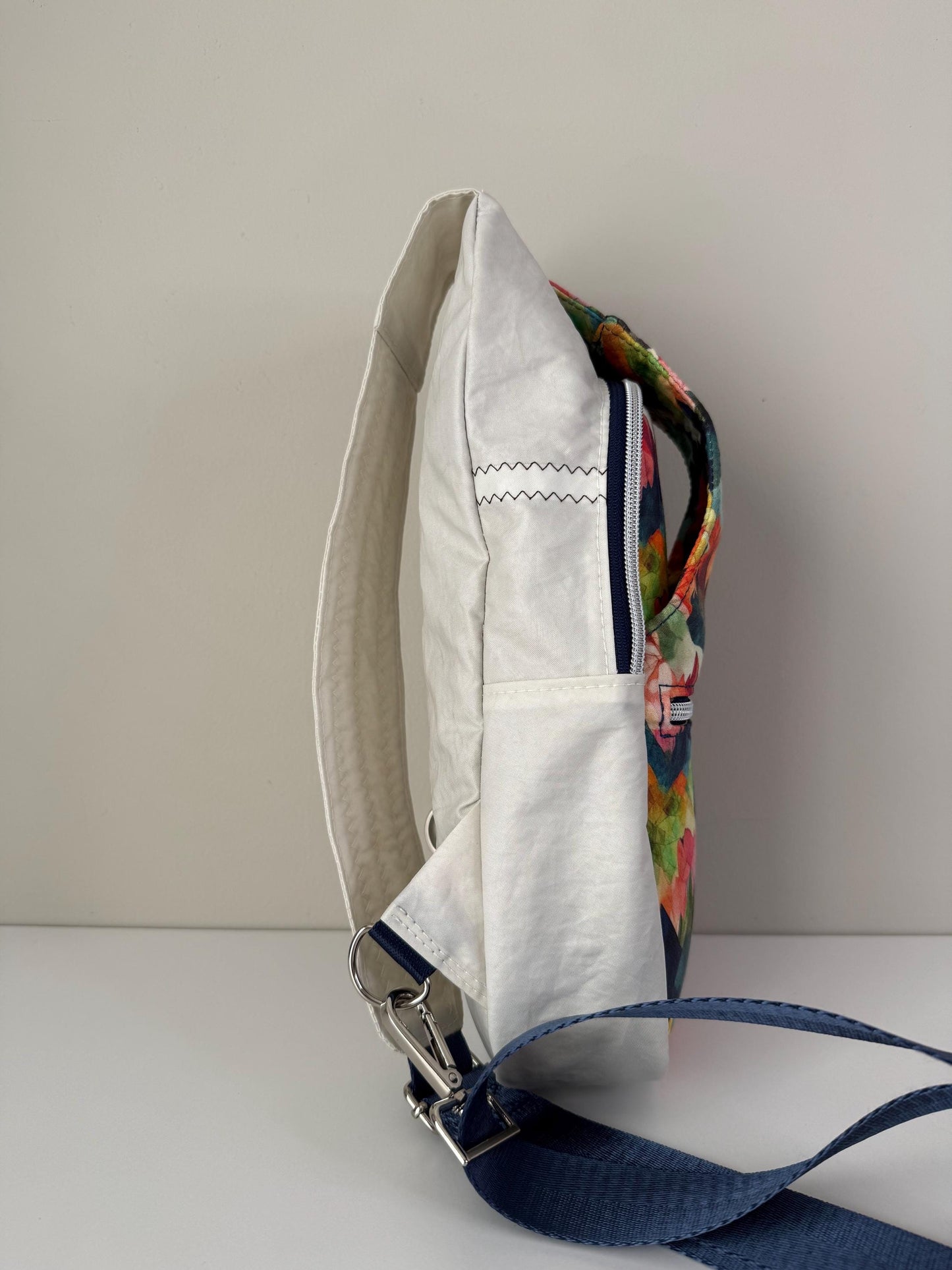 Reclaimed Sail Retro Sling: Where the Mountains Meet the Sea Themed, as per Sayla's Request
