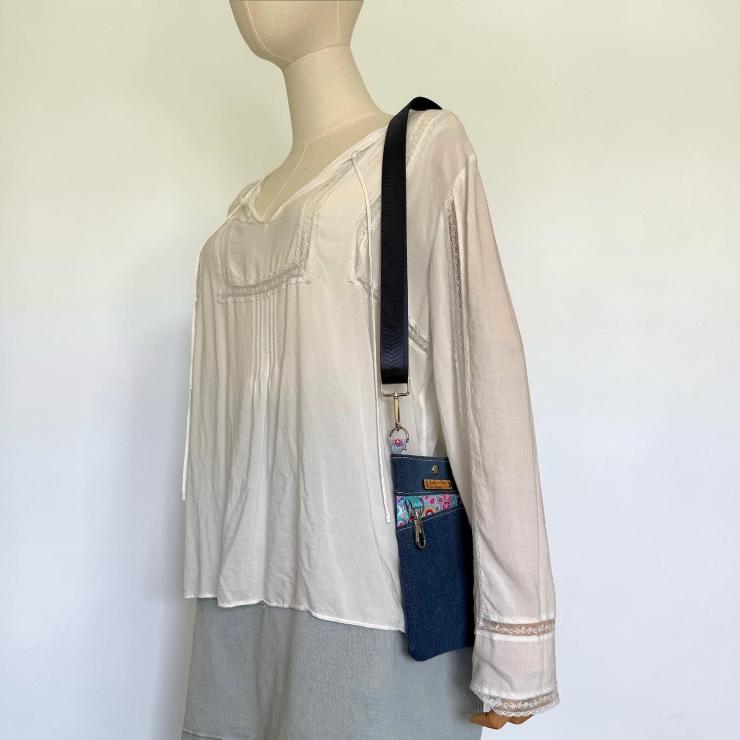 Upcycled Denim Crossbody Bag