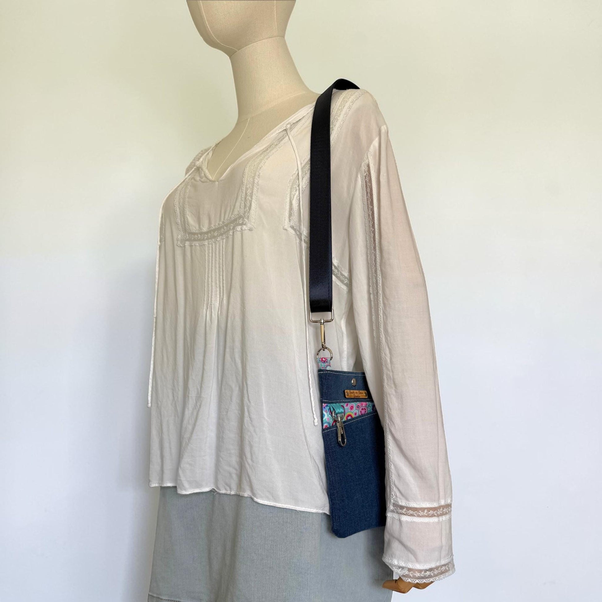 Upcycled Denim Crossbody Bag