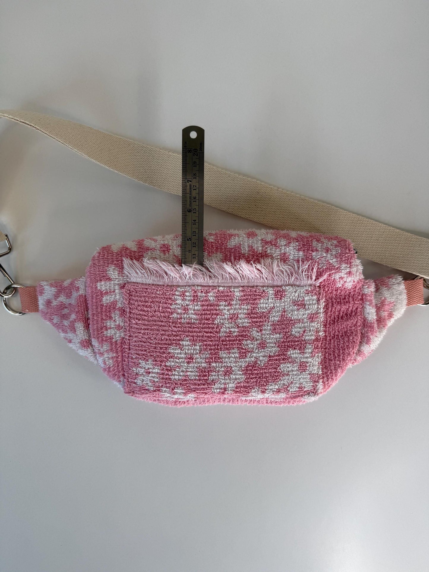 Upcycled St. Mary Vintage Towel Clamshell Sling Bag