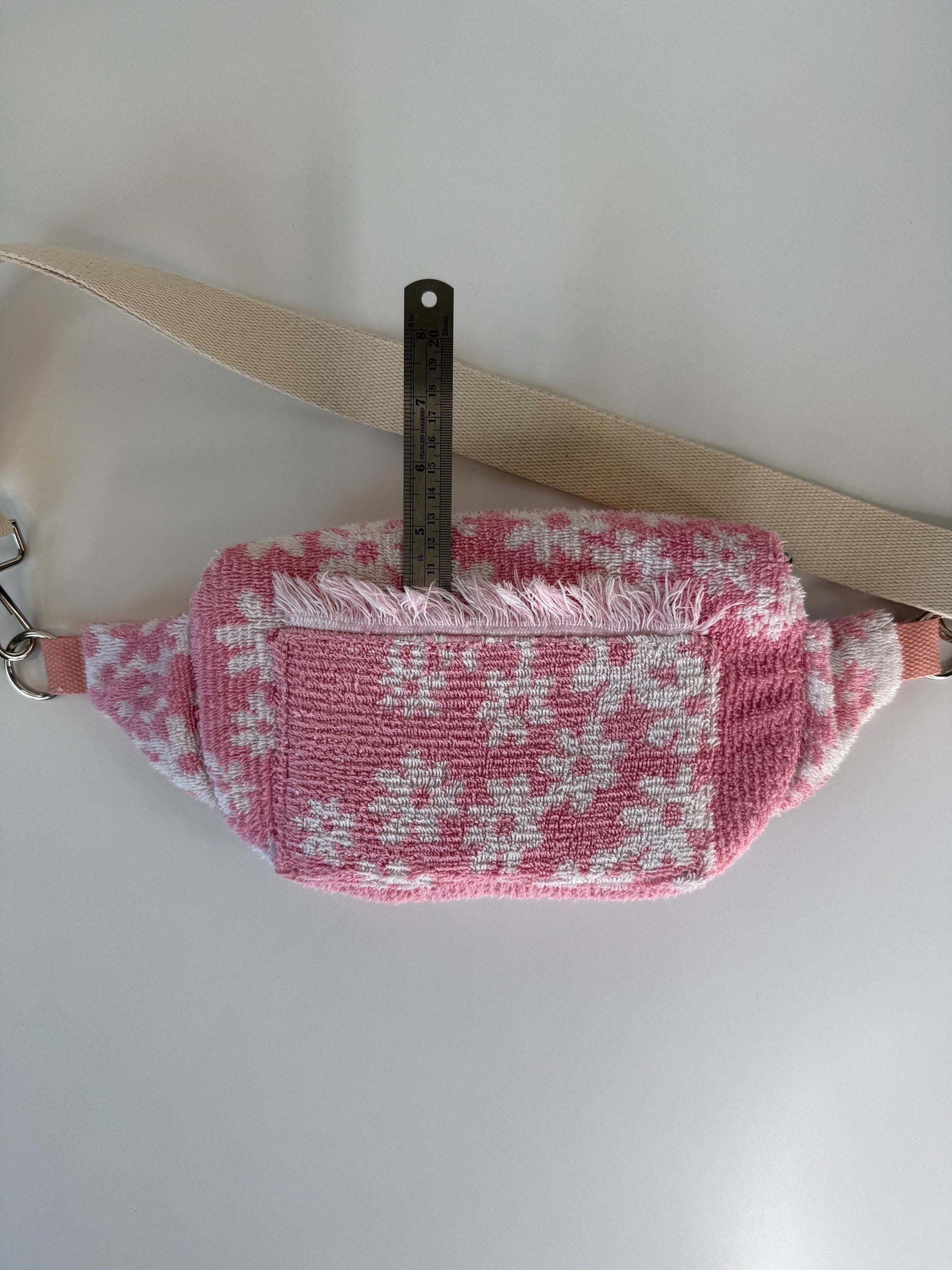 Upcycled St. Mary Vintage Towel Clamshell Sling Bag