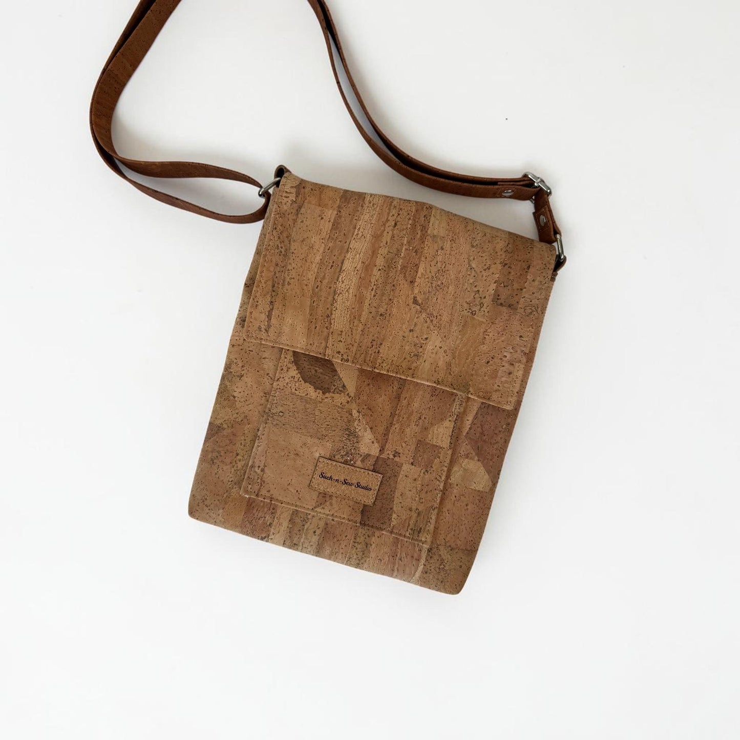 Cork Messenger Bag with Removable Anti-Theft Wallet