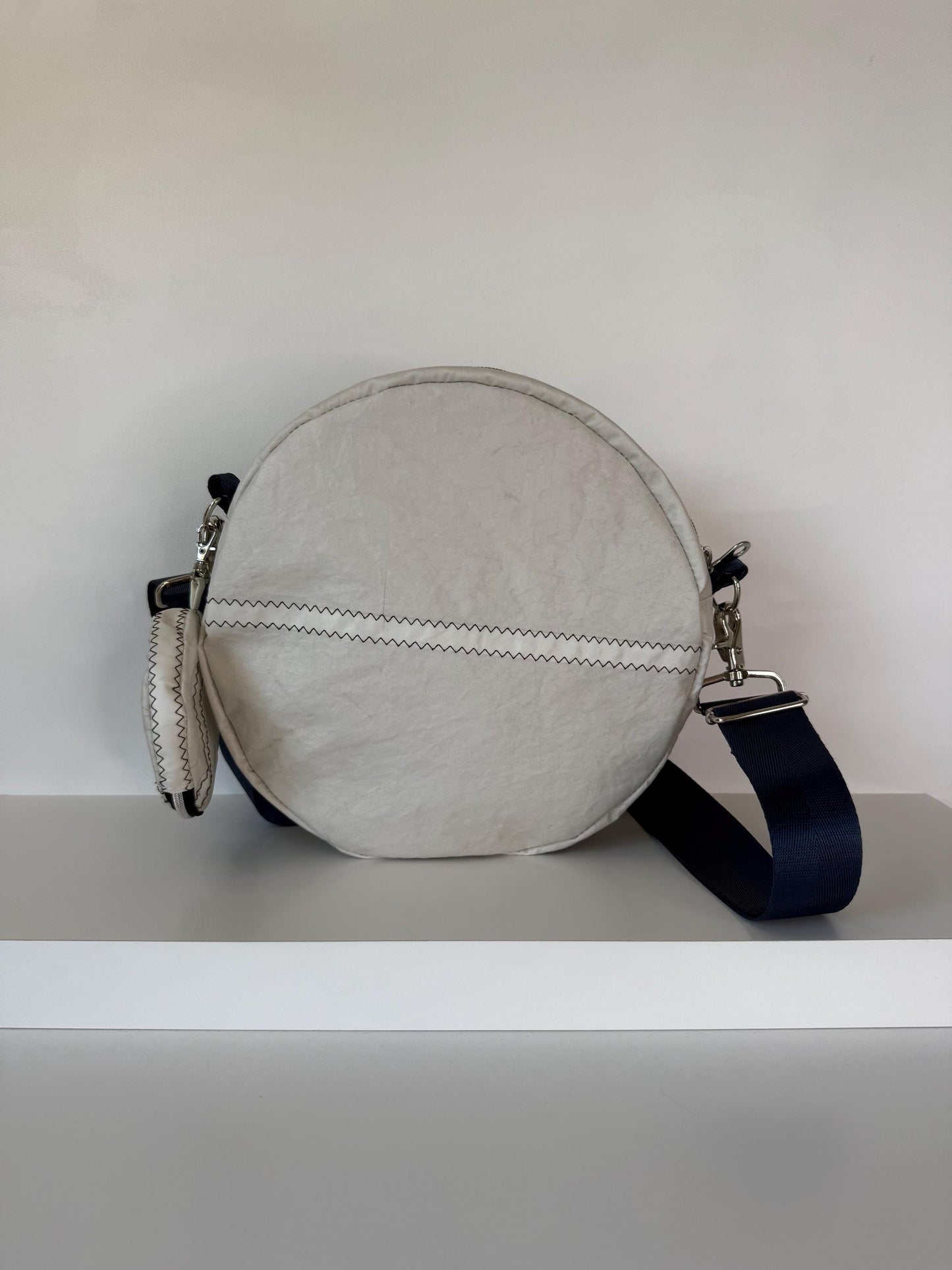 Upcycled Sailcloth Circle Crossbody Bag