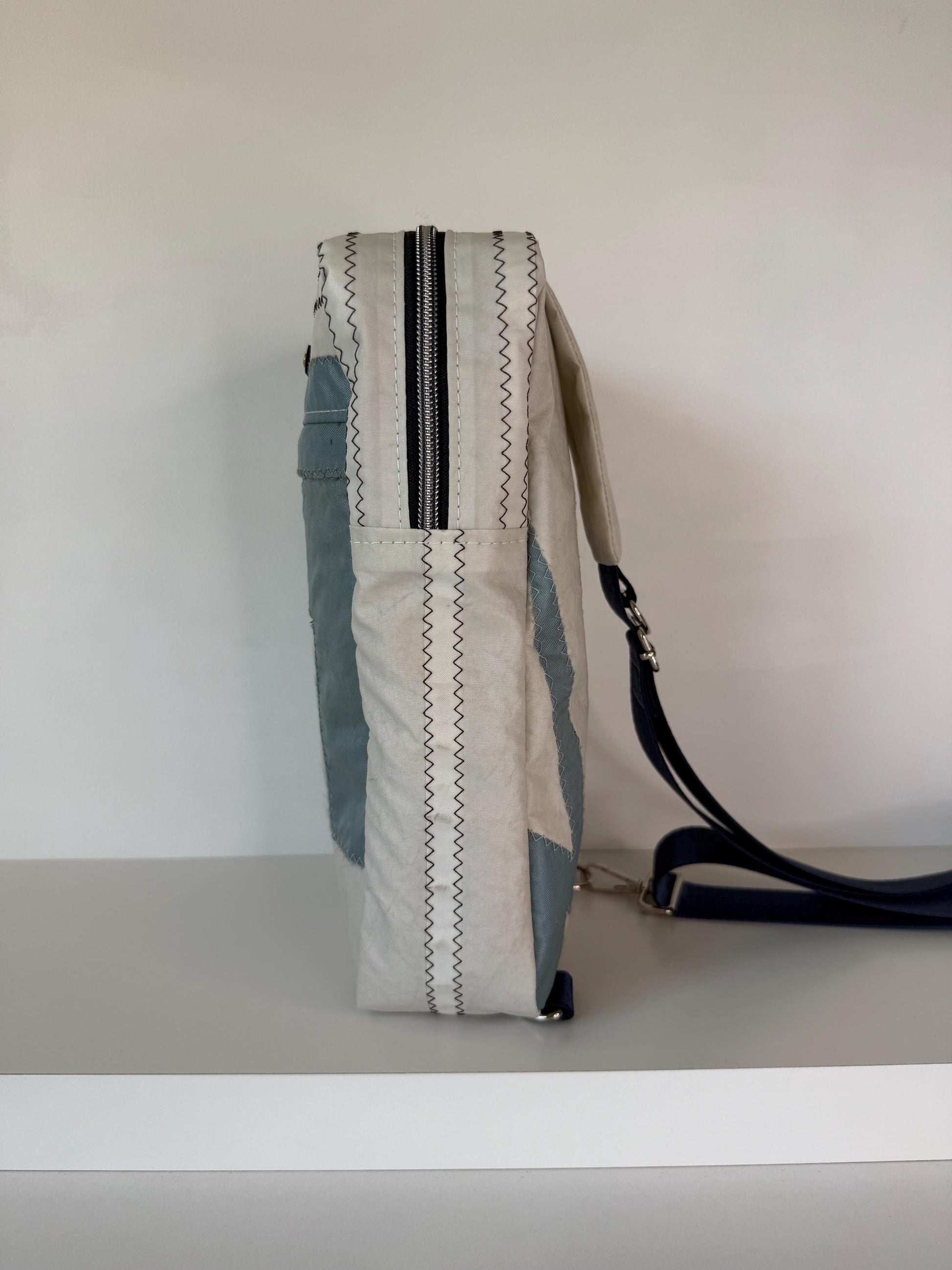 Upcycled Sailcloth Sandhill Sling Bag, Big and Boxy
