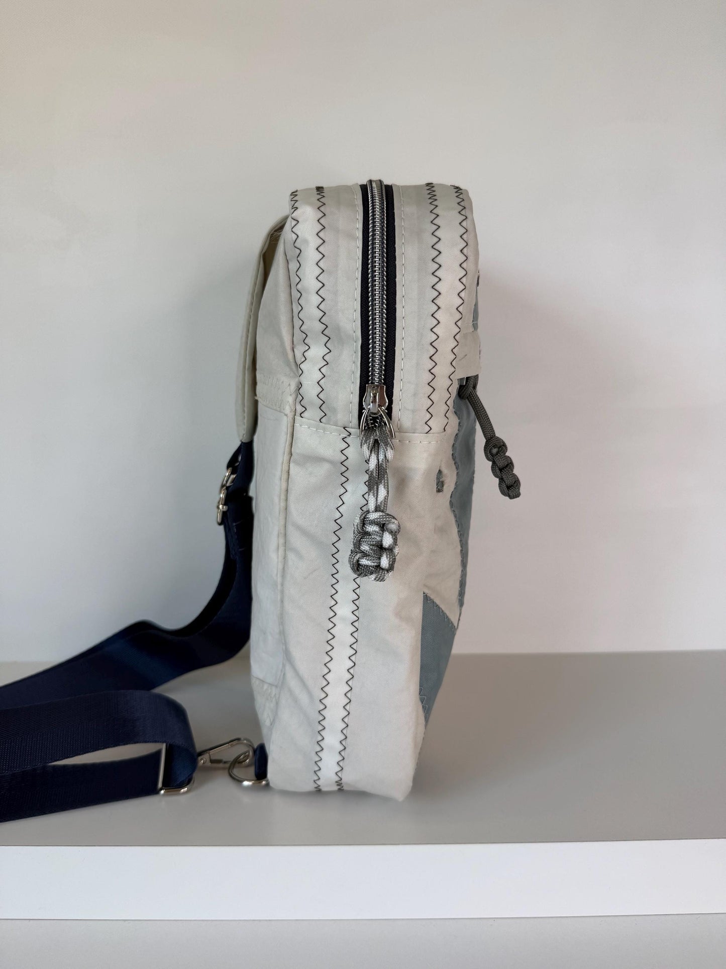 Upcycled Sailcloth Sandhill Sling Bag, Big and Boxy