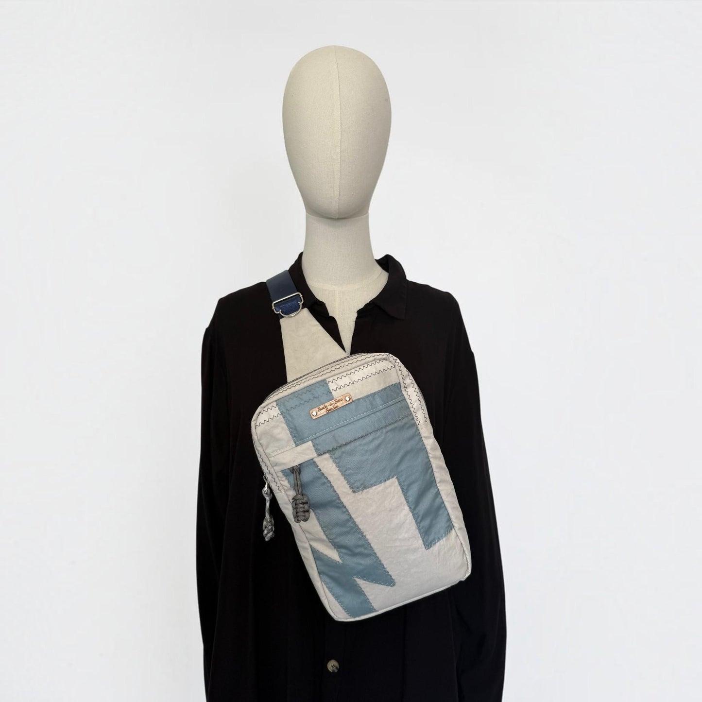 Upcycled Sailcloth Sandhill Sling Bag, Big and Boxy