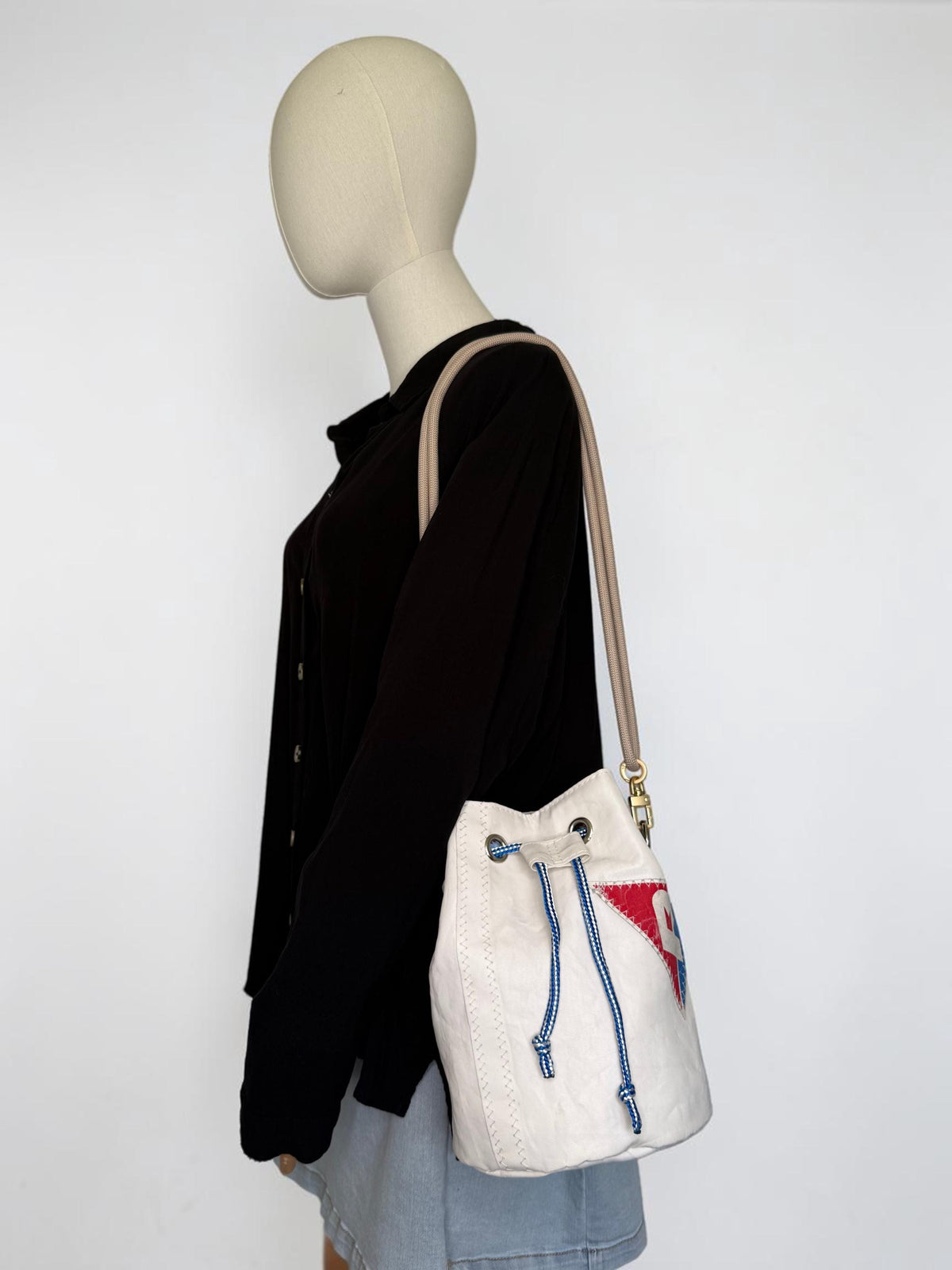 Upcycled Sailcloth Bucket Bag