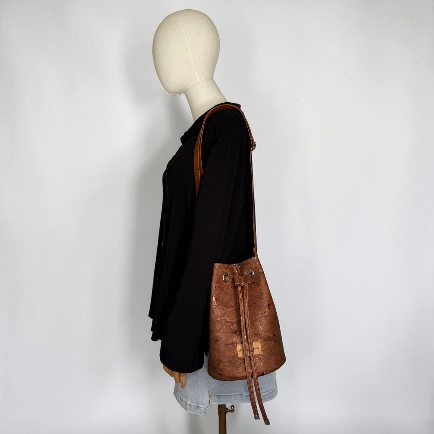 Cork Bucket Crossbody Bag Purse