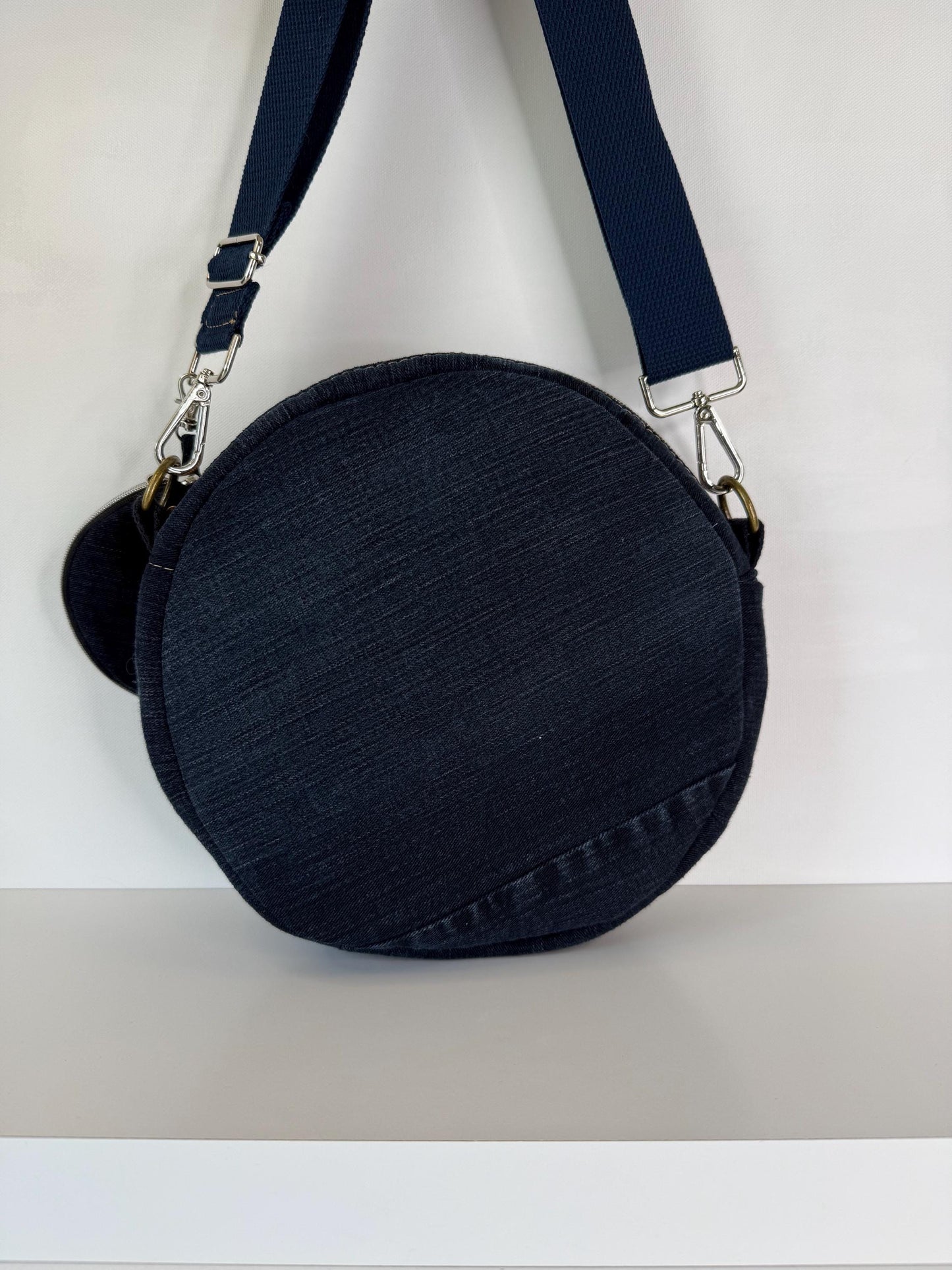 Recycled Denim Circle Crossbody Bag