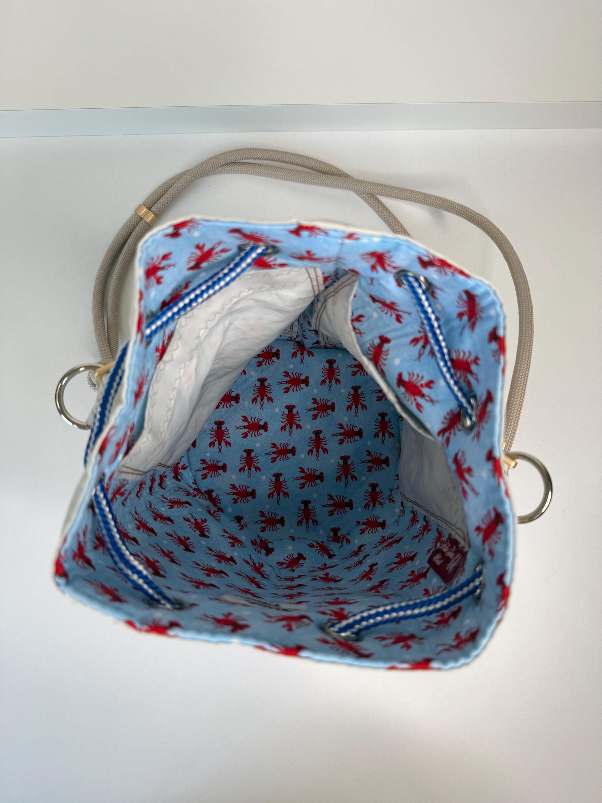 Upcycled Sailcloth Bucket Crossbody Bag Purse (BB1)