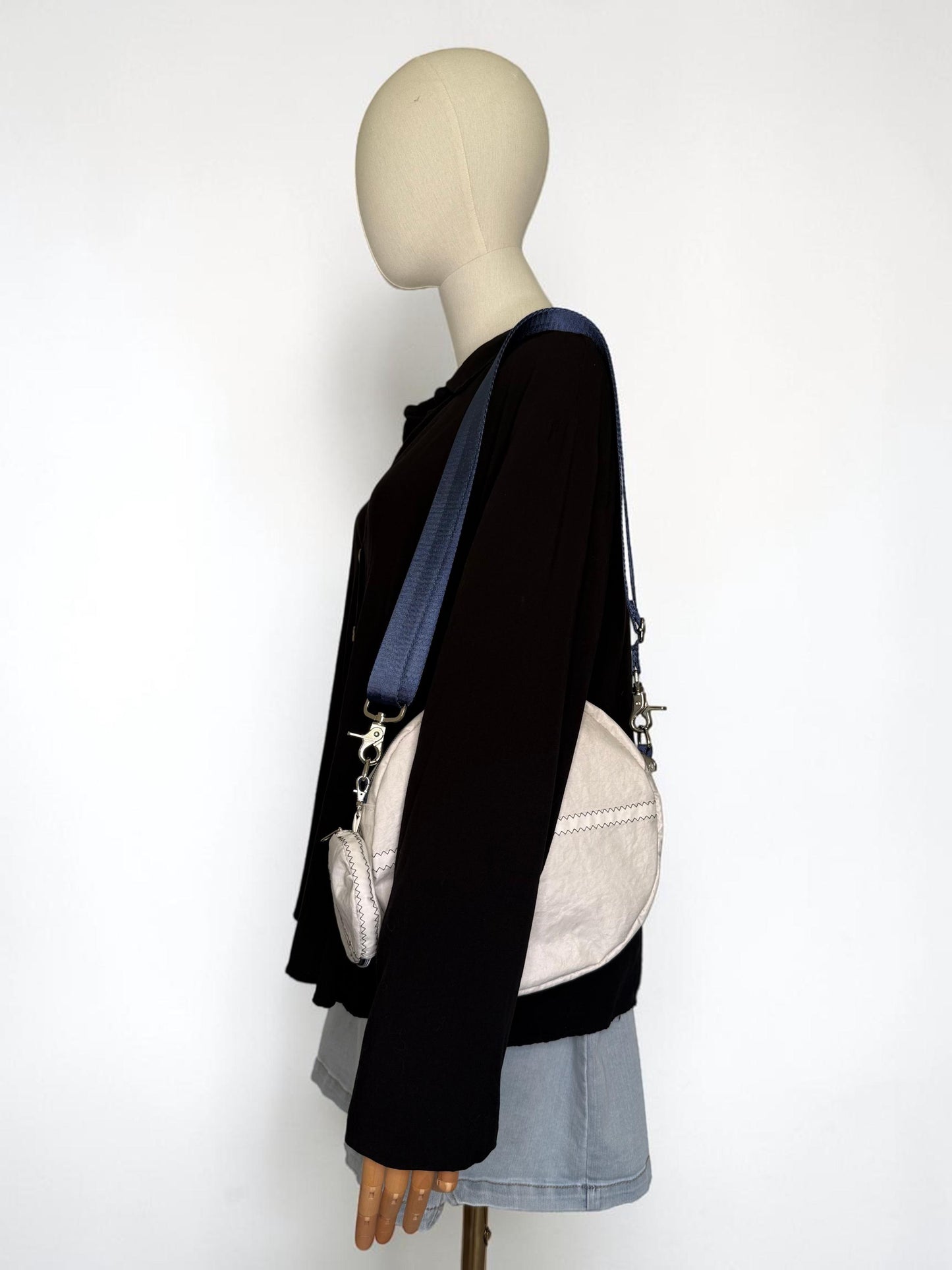 Upcycled Sailcloth Circle Crossbody Bag