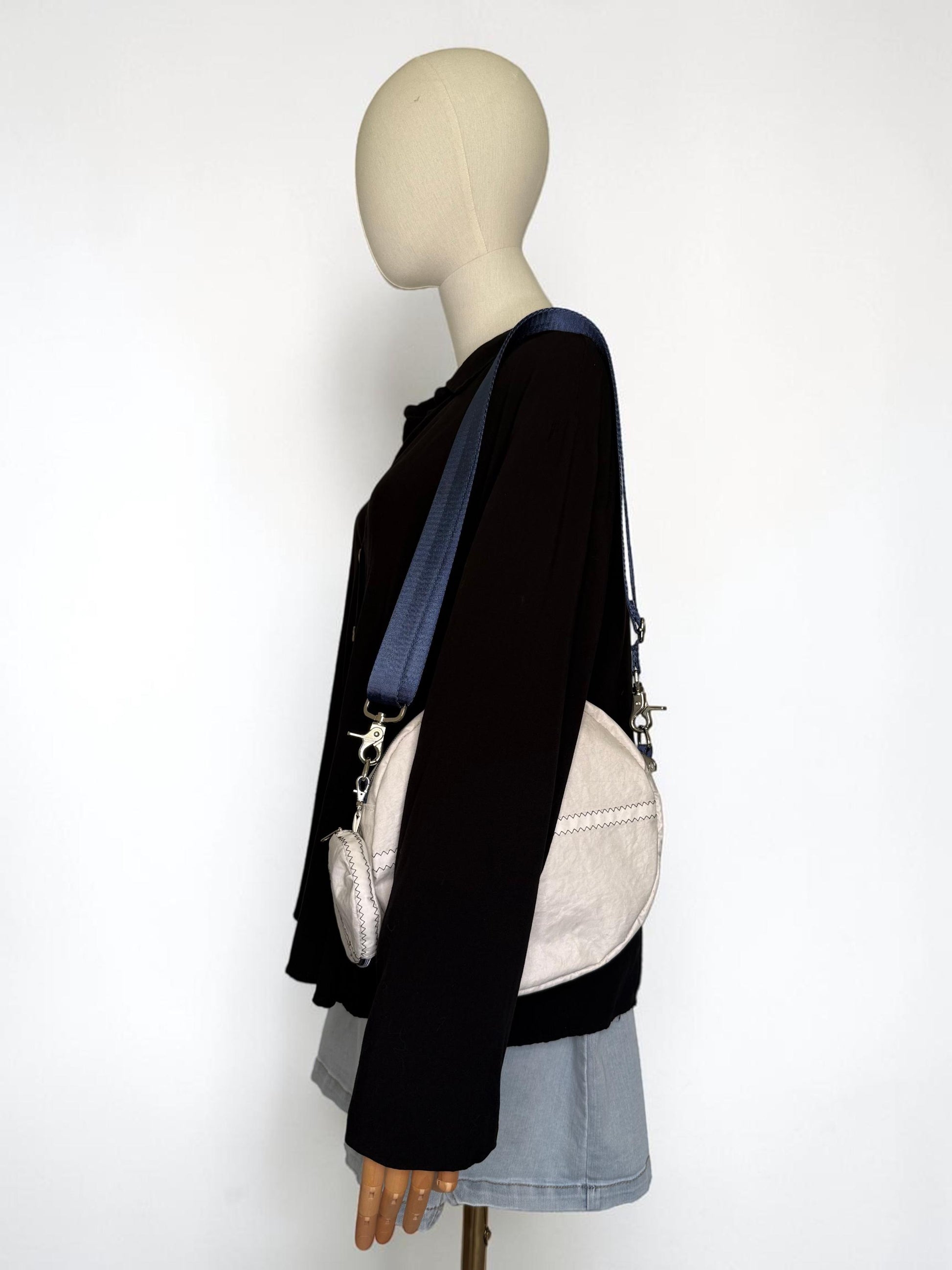 Upcycled Sailcloth Circle Crossbody Bag