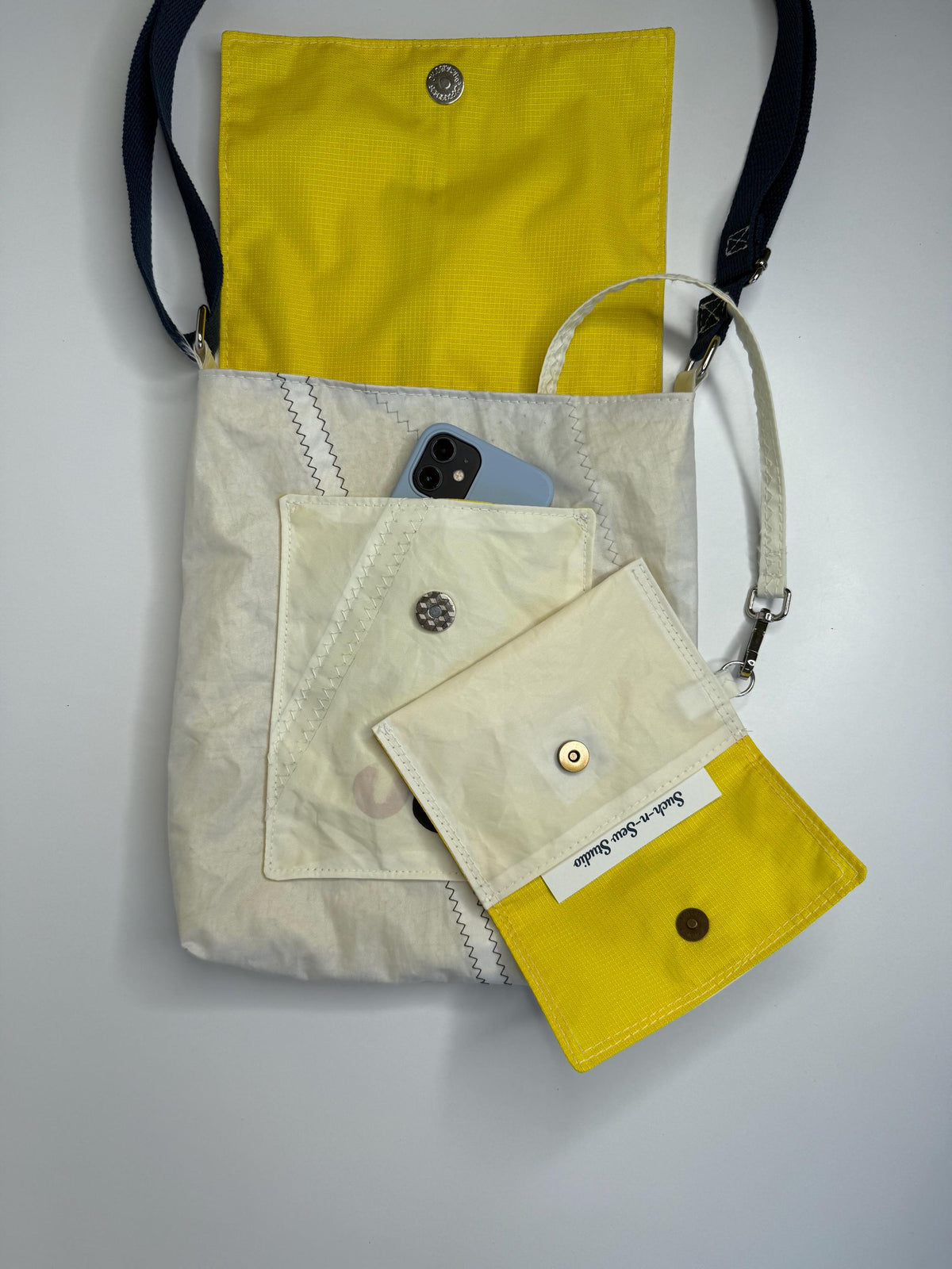 Upcycled Sail Messenger Bag With Anti-Theft Wallet