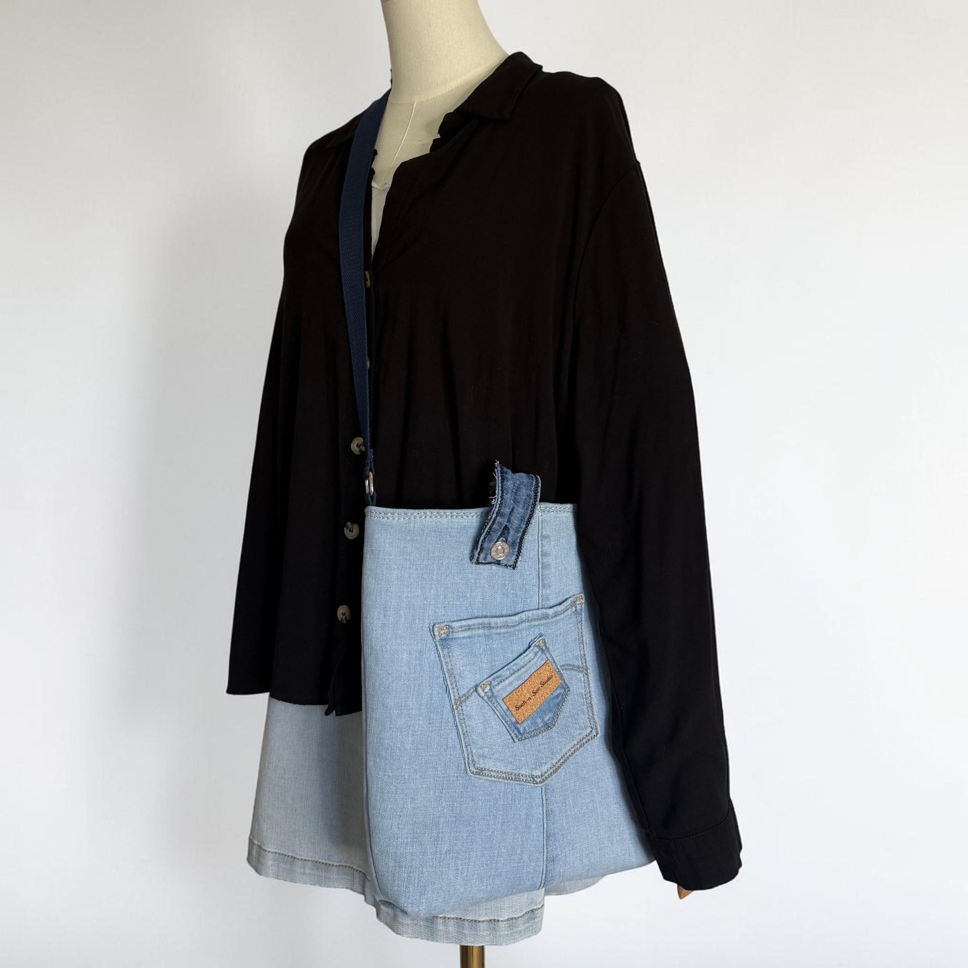 Upcycled Denim Tote Purse Bag