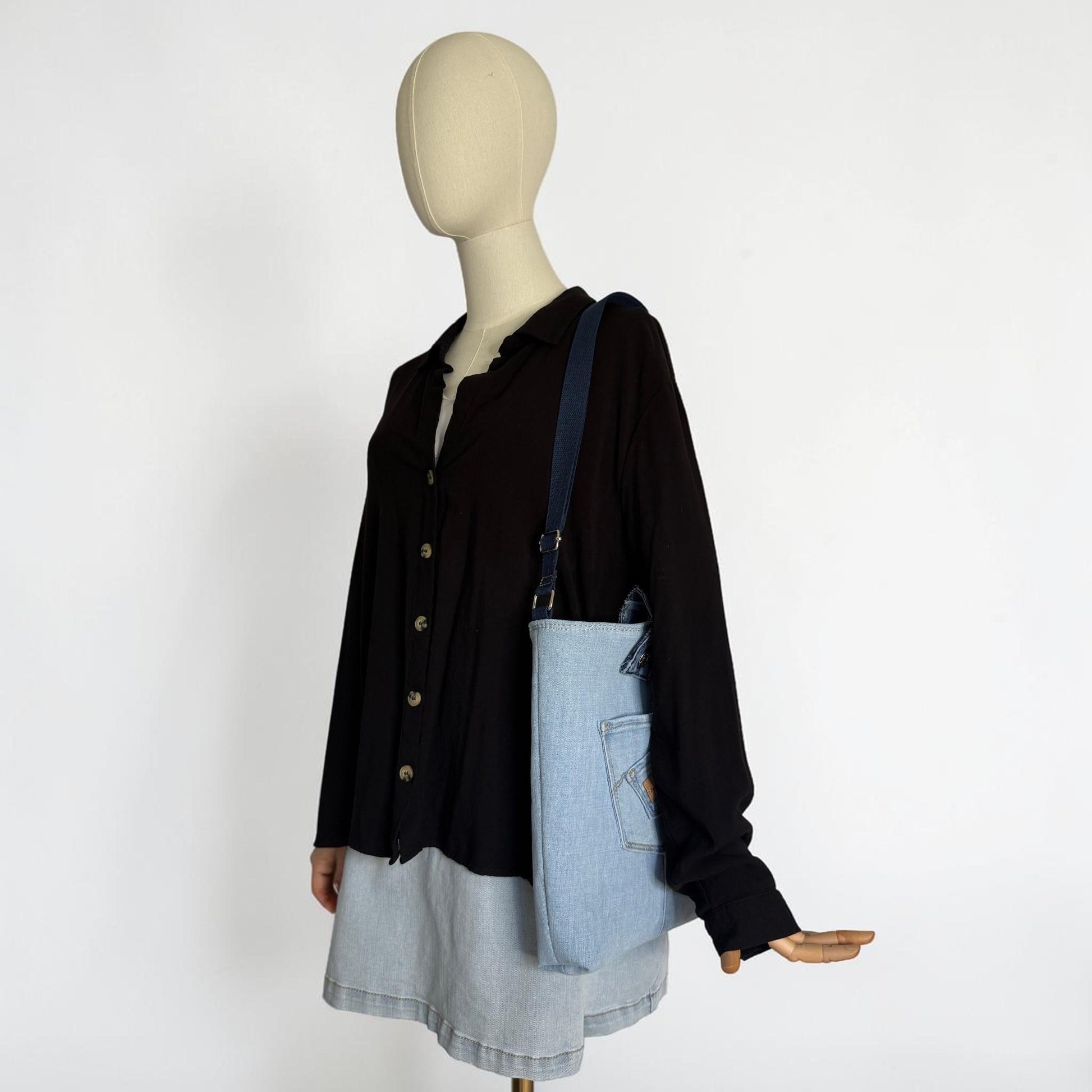 Upcycled Denim Tote Purse Bag