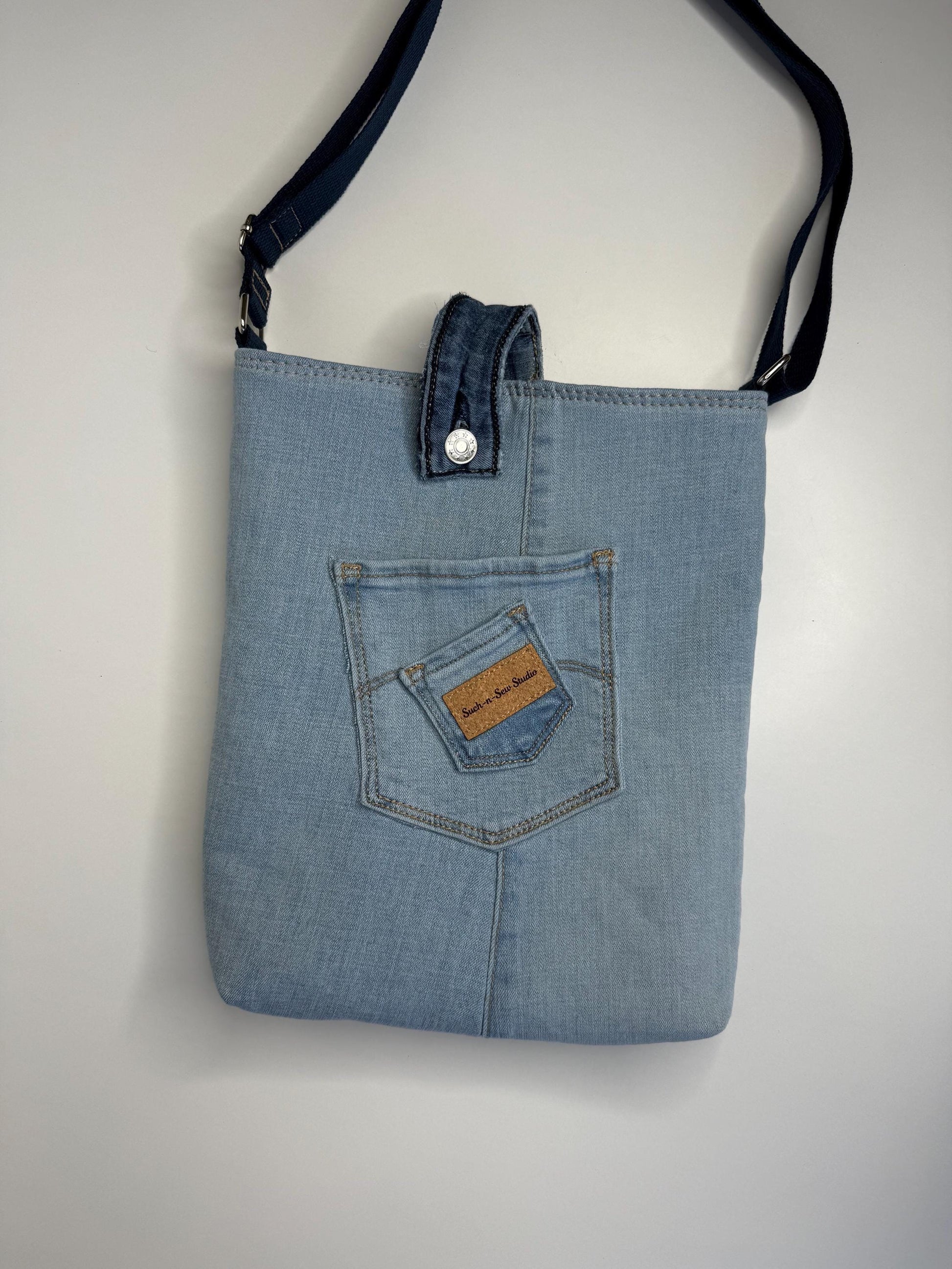 Upcycled Denim Tote Purse Bag