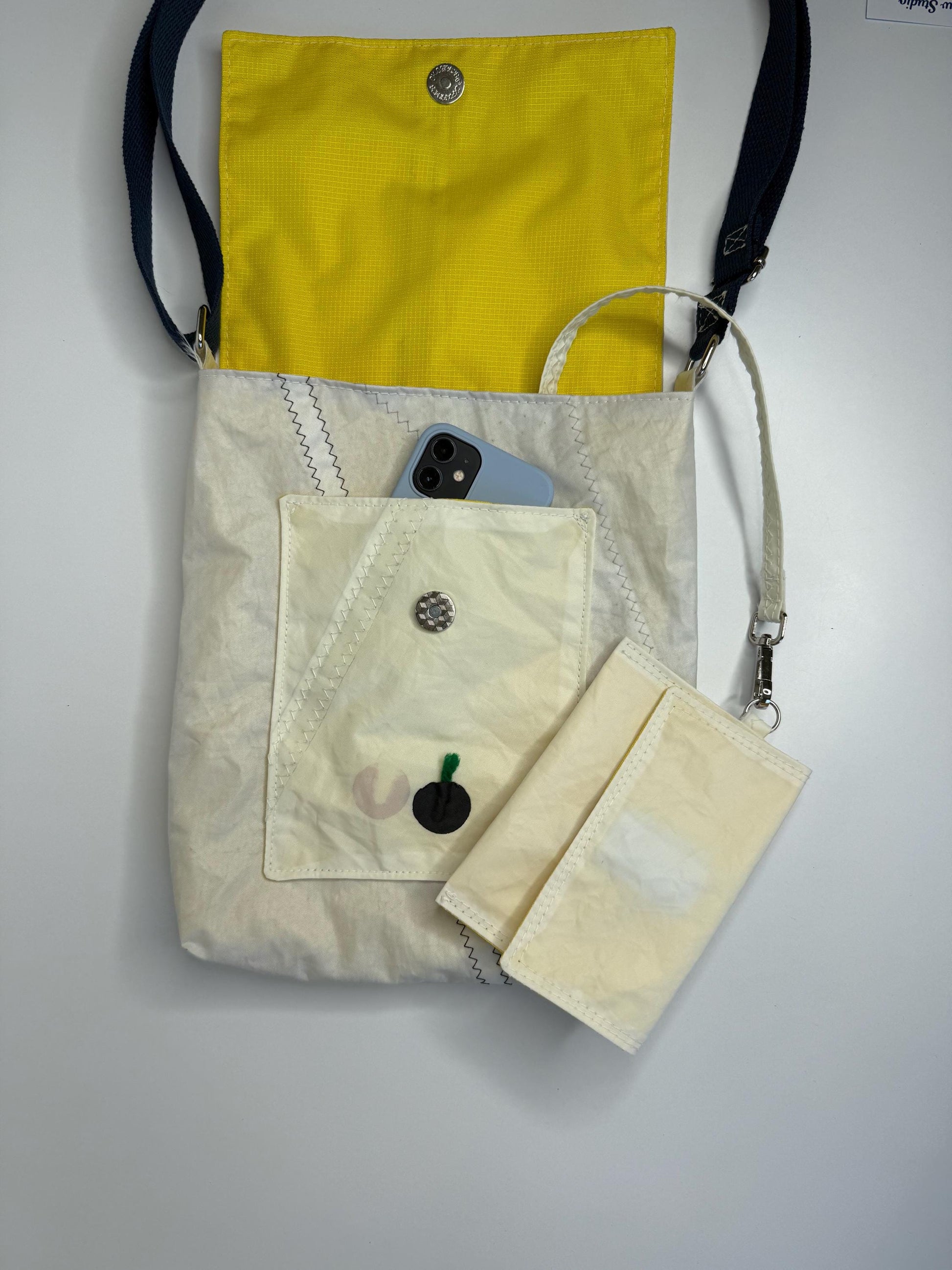 Upcycled Sail Messenger Bag Tote Purse