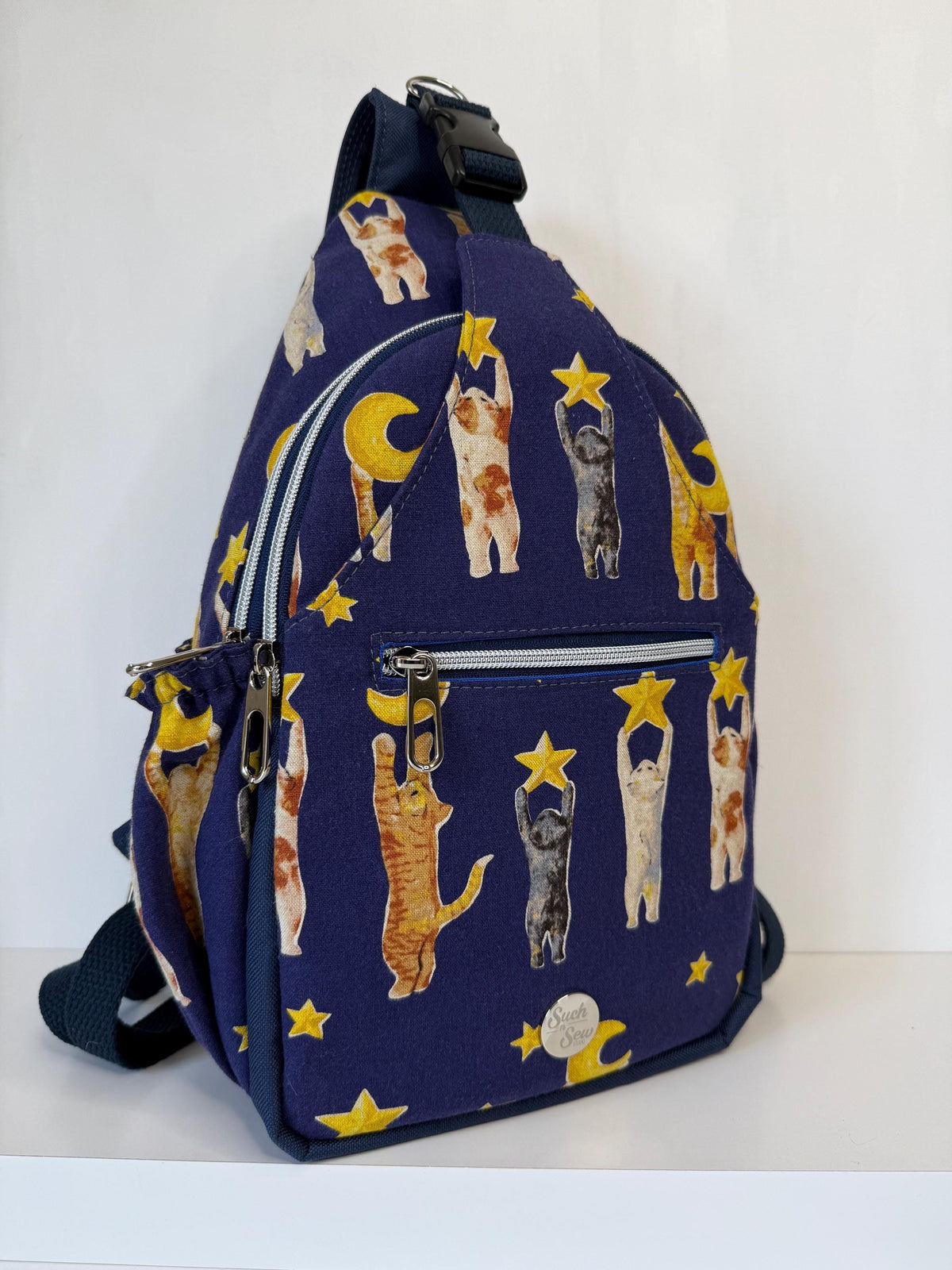 Cats Reaching for Stars Convertible Backpack Crossbody Sling