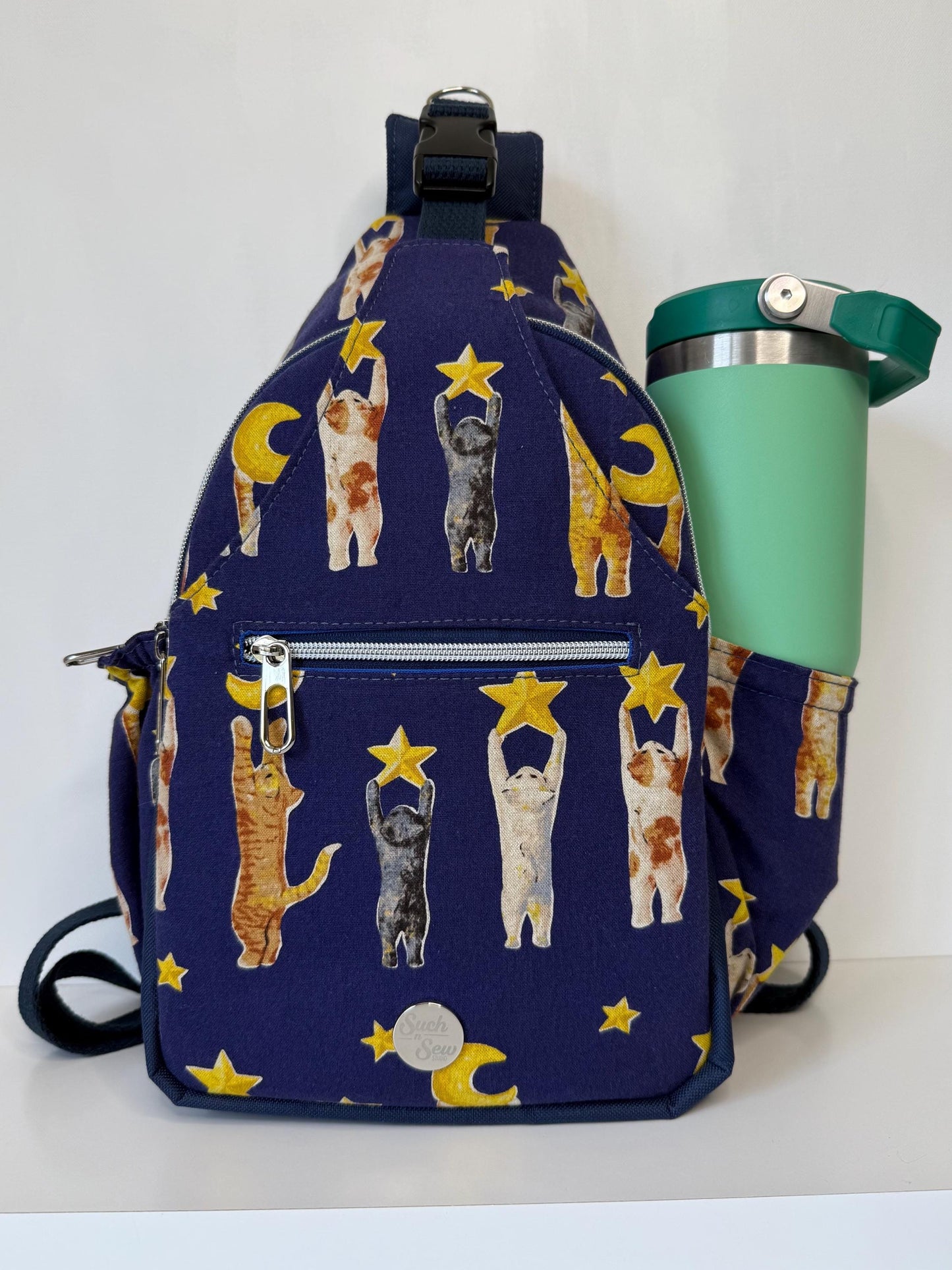 Cats Reaching for Stars Convertible Backpack Crossbody Sling