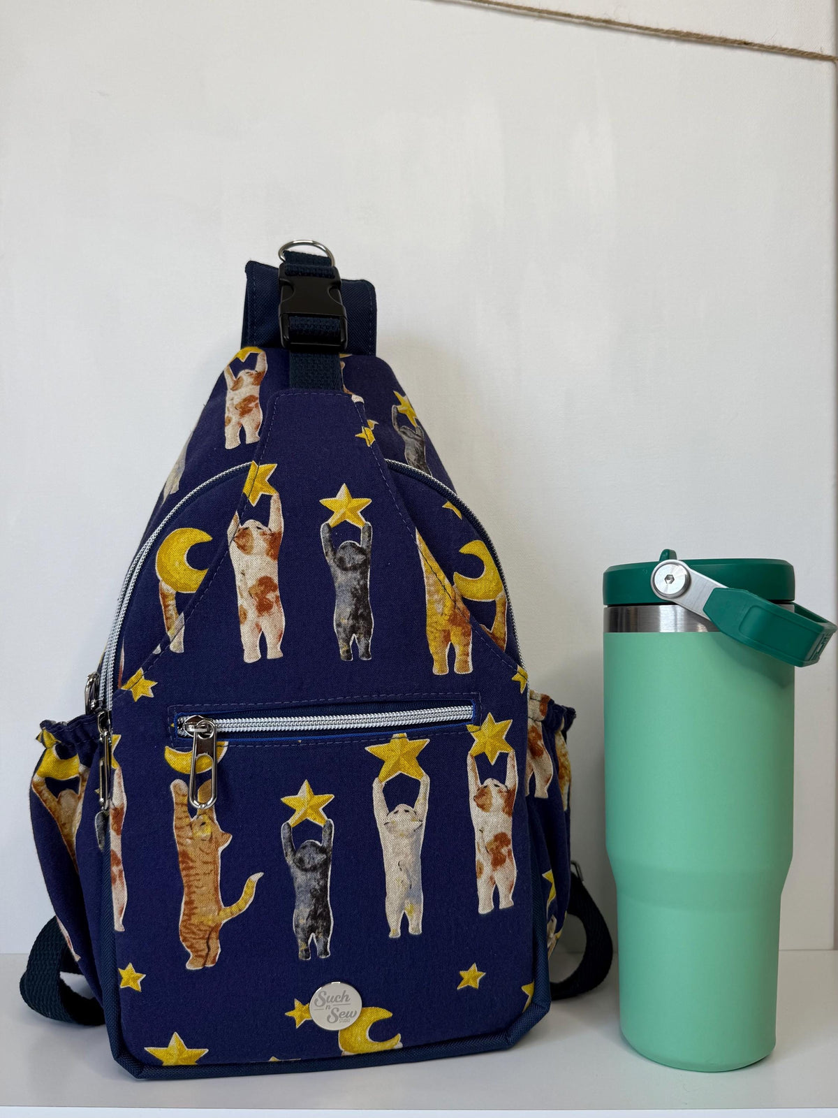 Cats Reaching for Stars Convertible Backpack Crossbody Sling