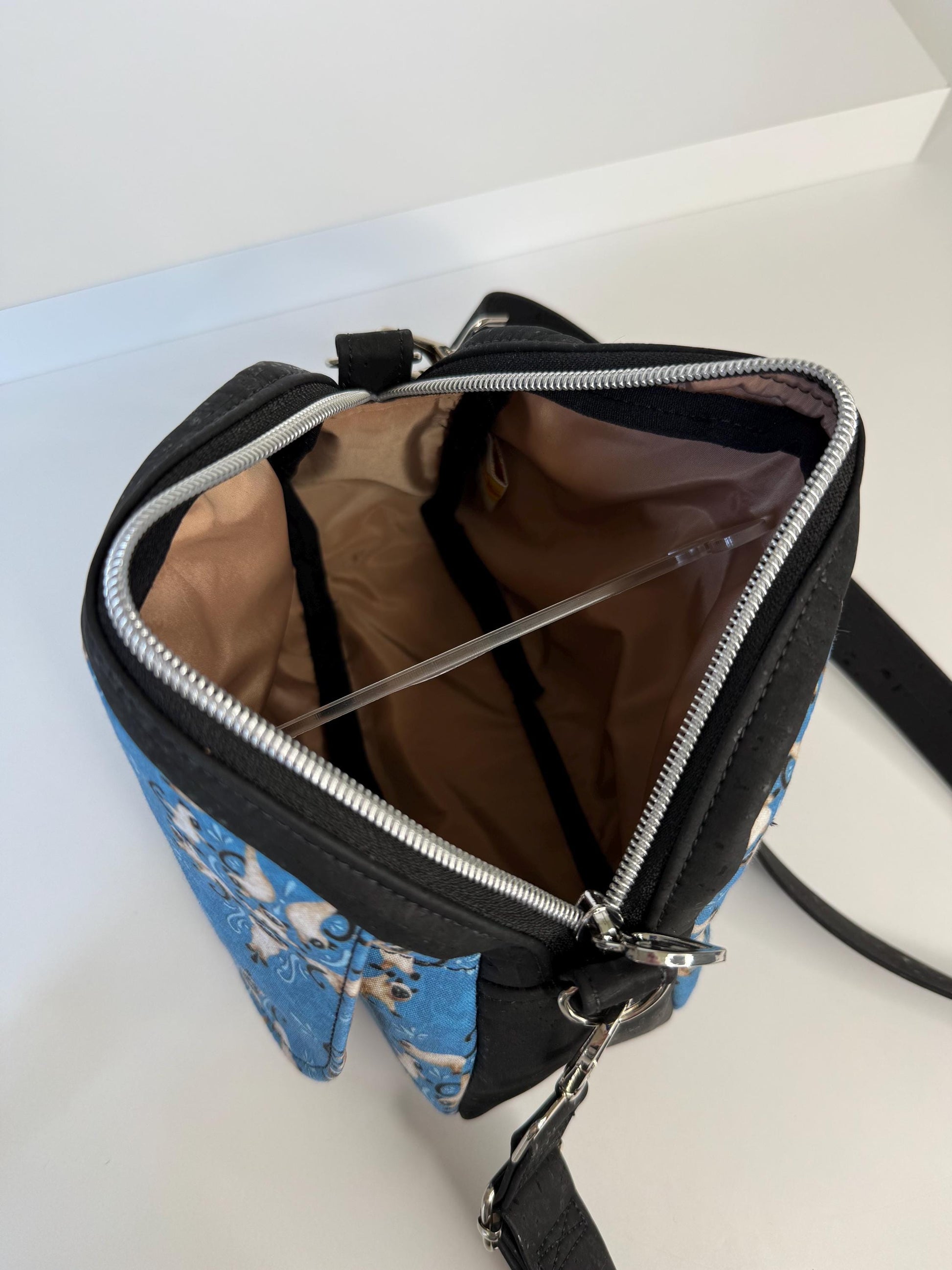 Siamese Cat Damask Itty Bitty Bowler Bag