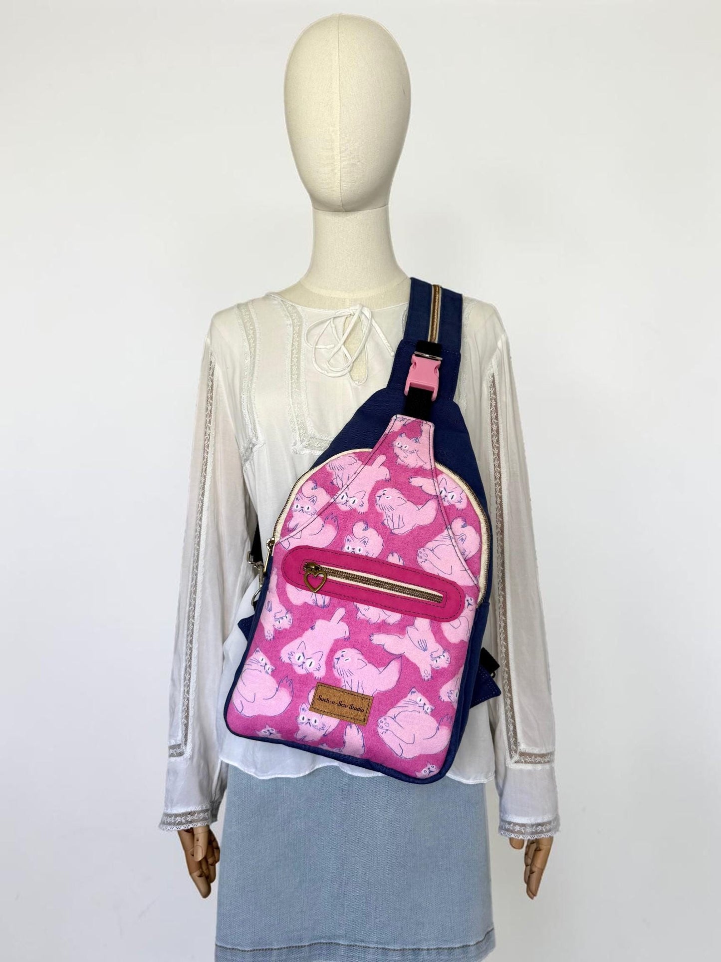 Cotton Candy Kitty Convertible Backpack Crossbody Sling