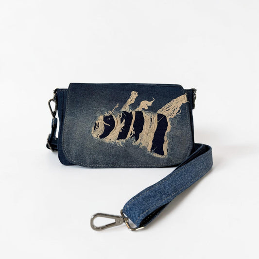 Upcycled Denim Saddlebag Purse