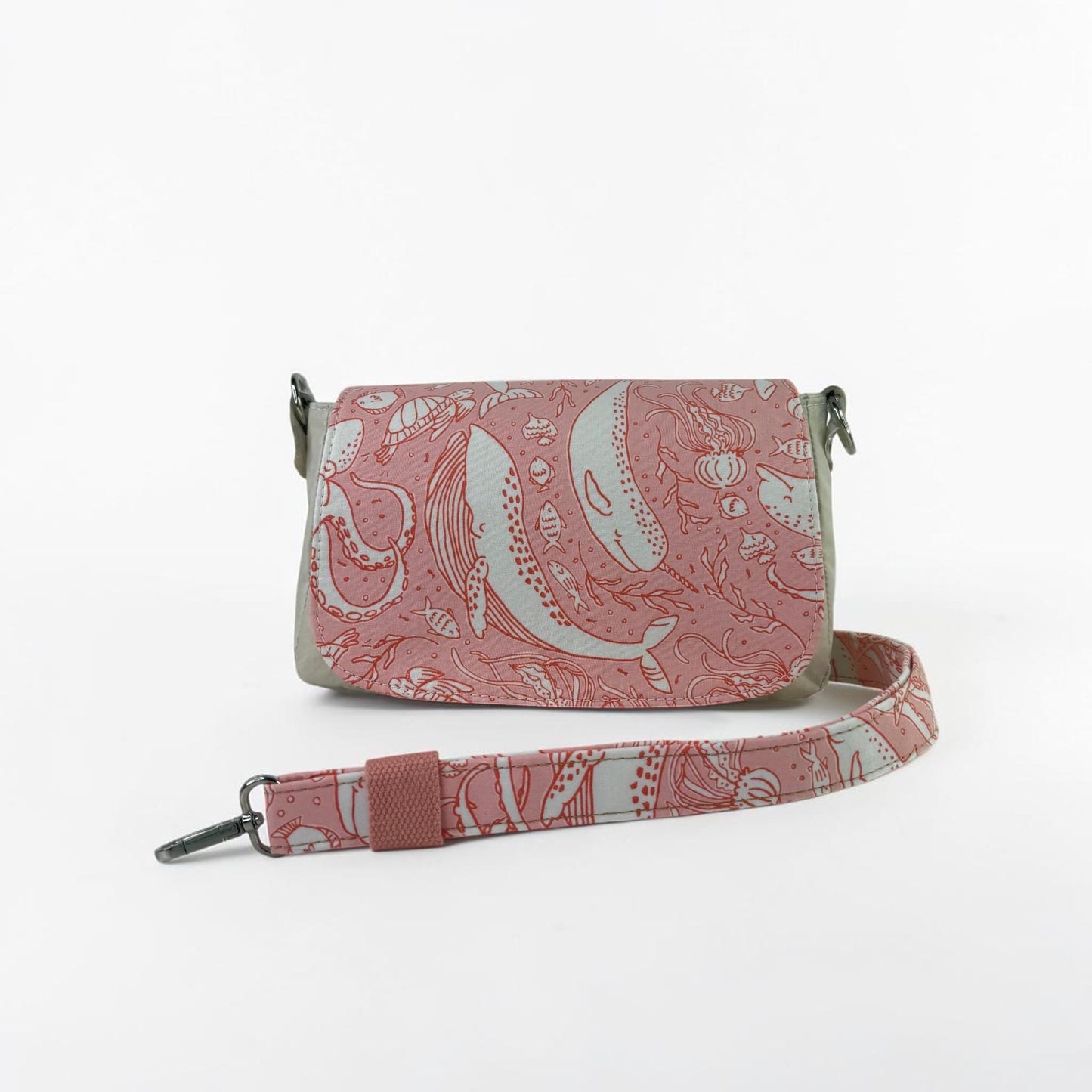 Upcycled Sailcloth Sea Creature Saddlebag Crossbody