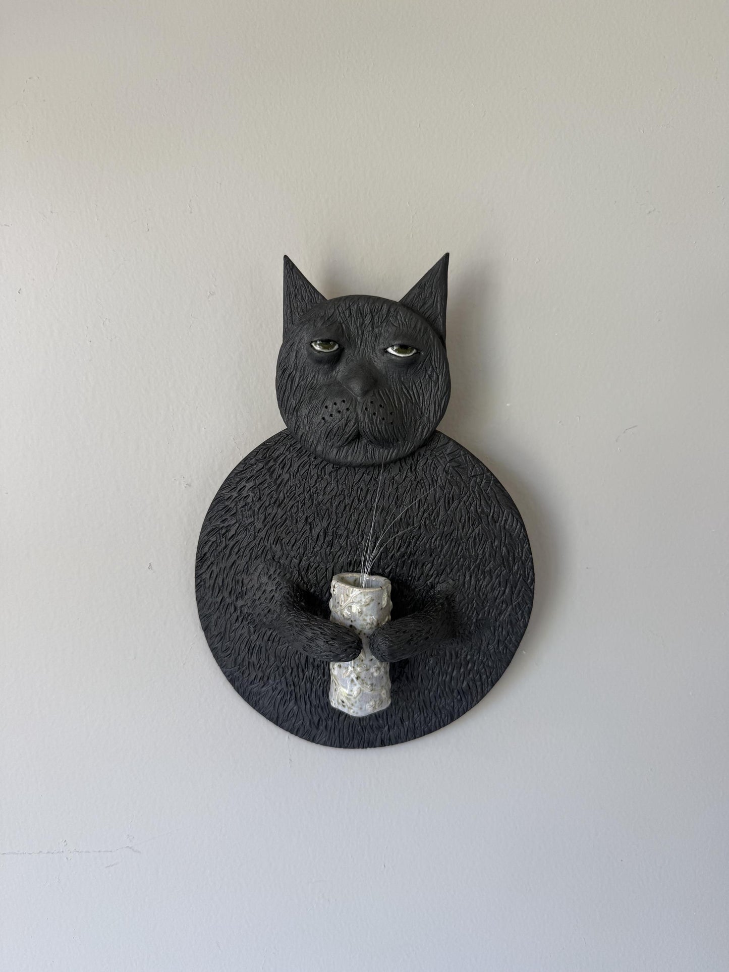 Ceramic Cat Whisker Holder Wall Art Piece